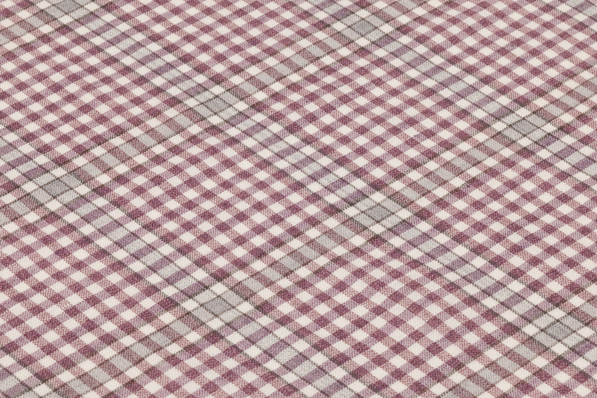 Ermengildo Zegna - Checked Italian Wool Linen Silk Suiting - Mauve / Gray