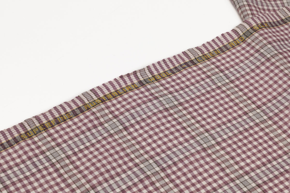 Ermengildo Zegna - Checked Italian Wool Linen Silk Suiting - Mauve / Gray