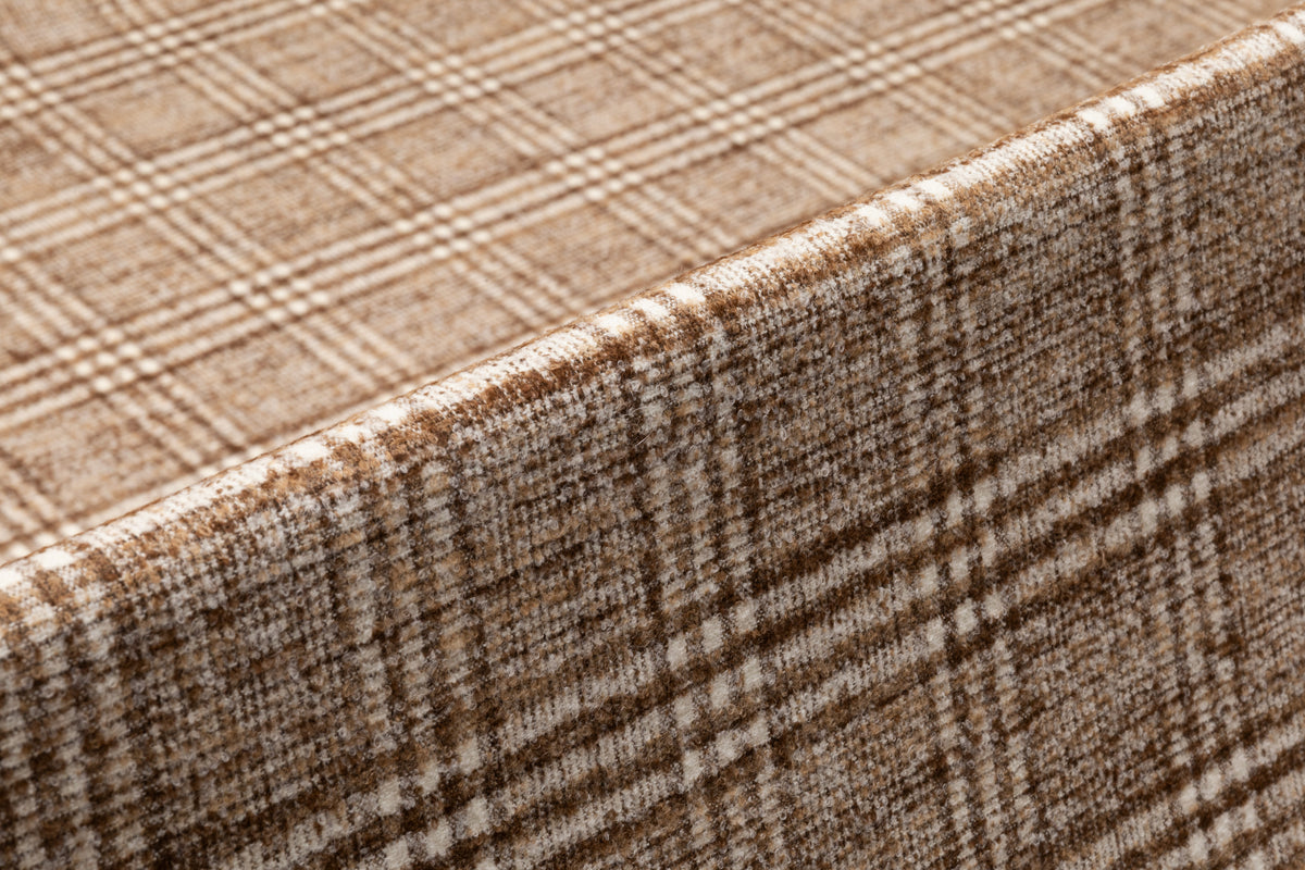 Plaid Italian Alpaca Wool Bouclé - Brown / Ivory