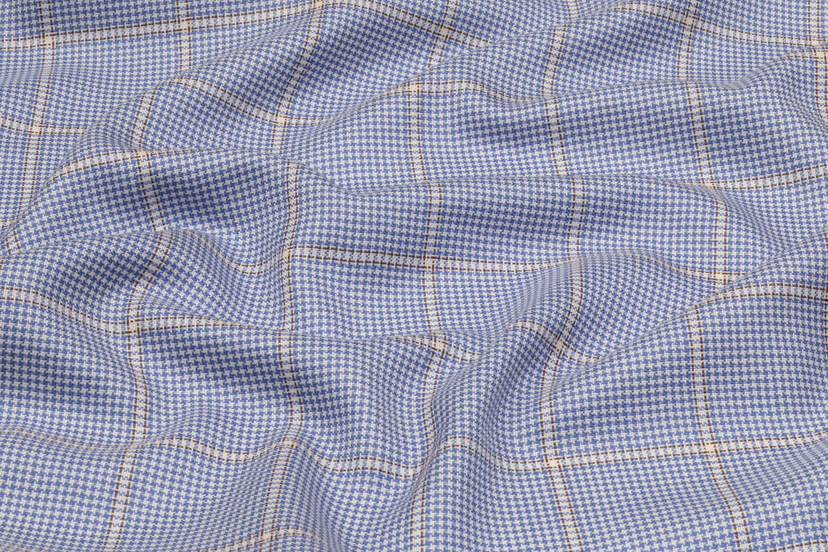 Piacenza - Checked Italian Cashmere Silk Suiting - Blue