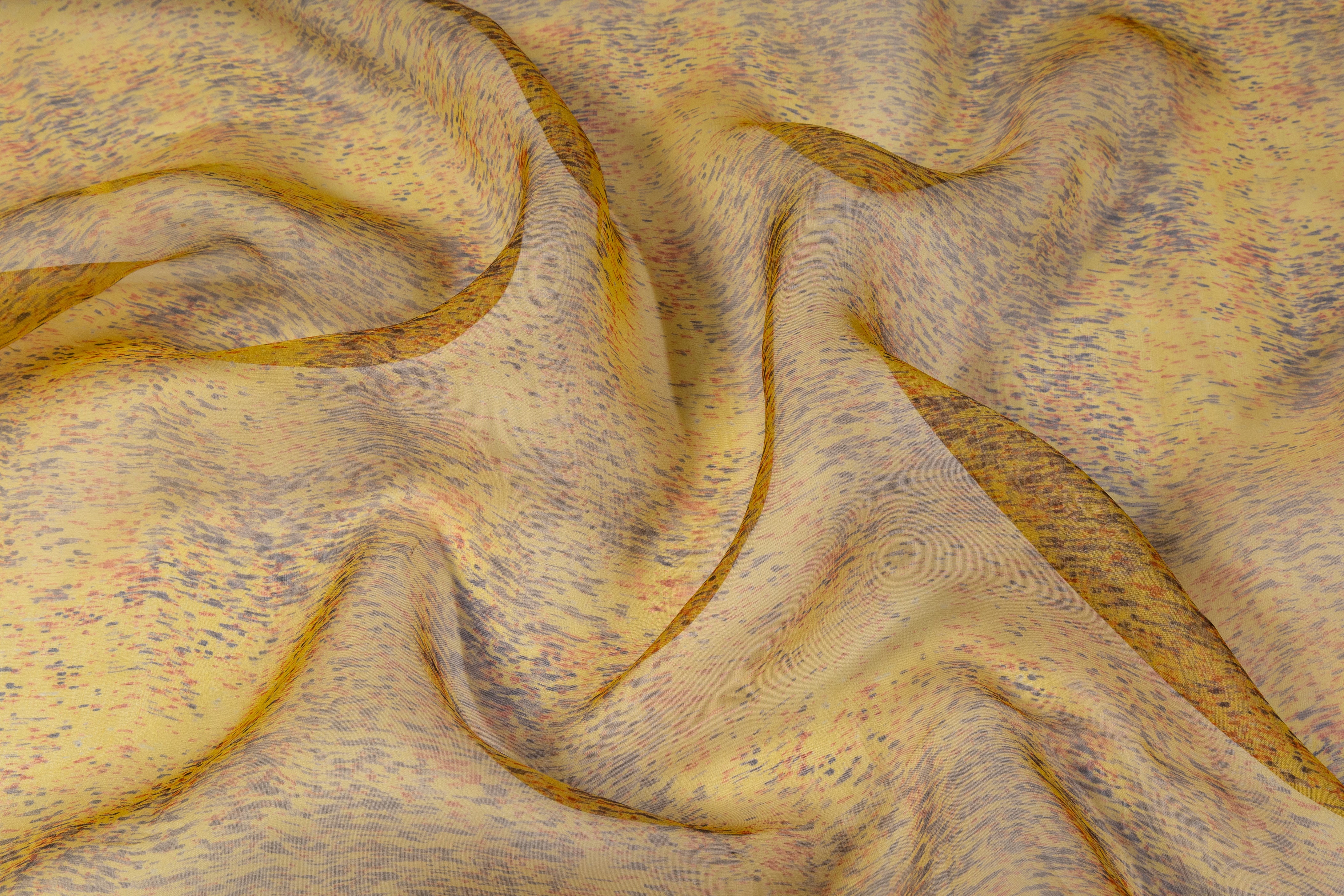 Abstract Silk Organza - Gold
