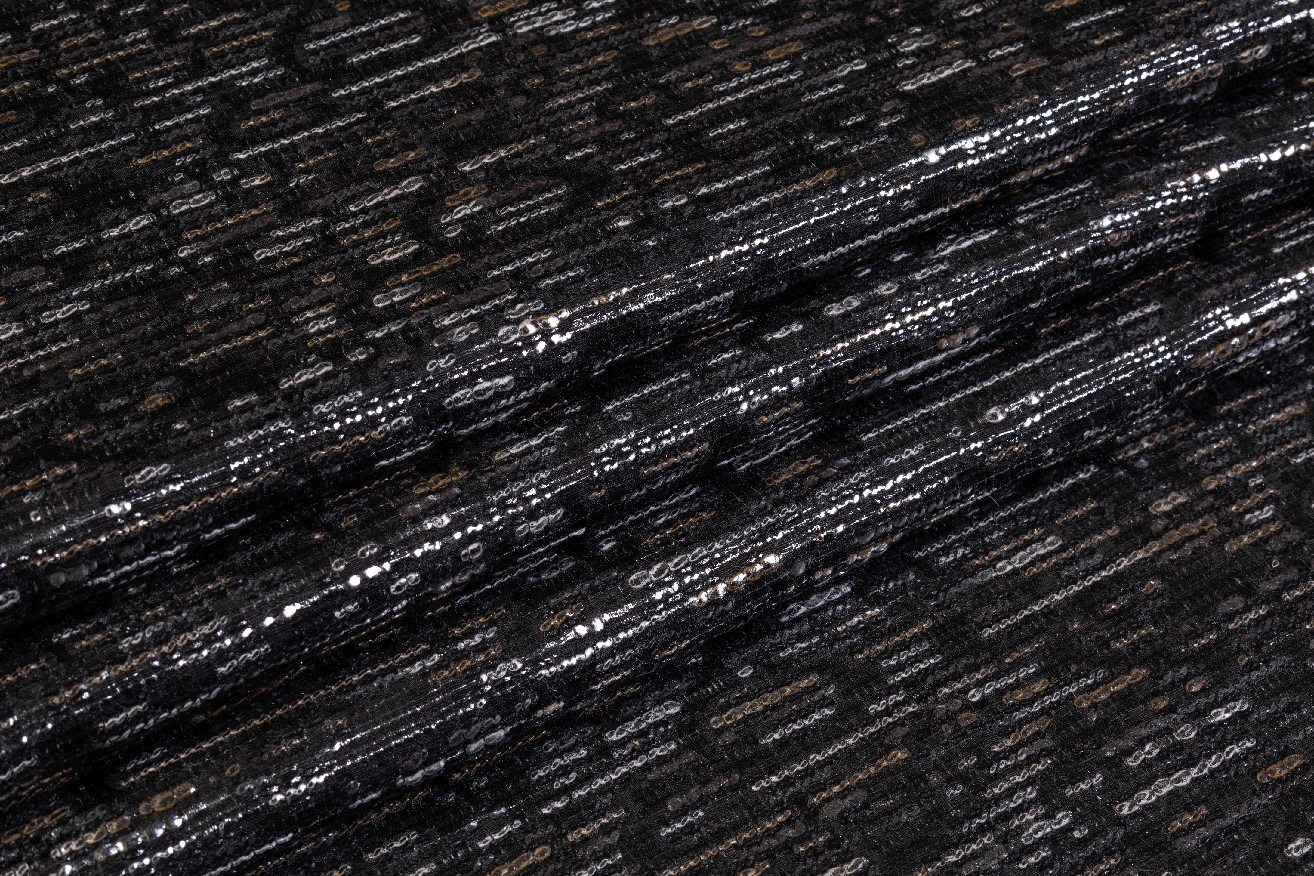 Laminated Italian Tweed - Silver / Gray