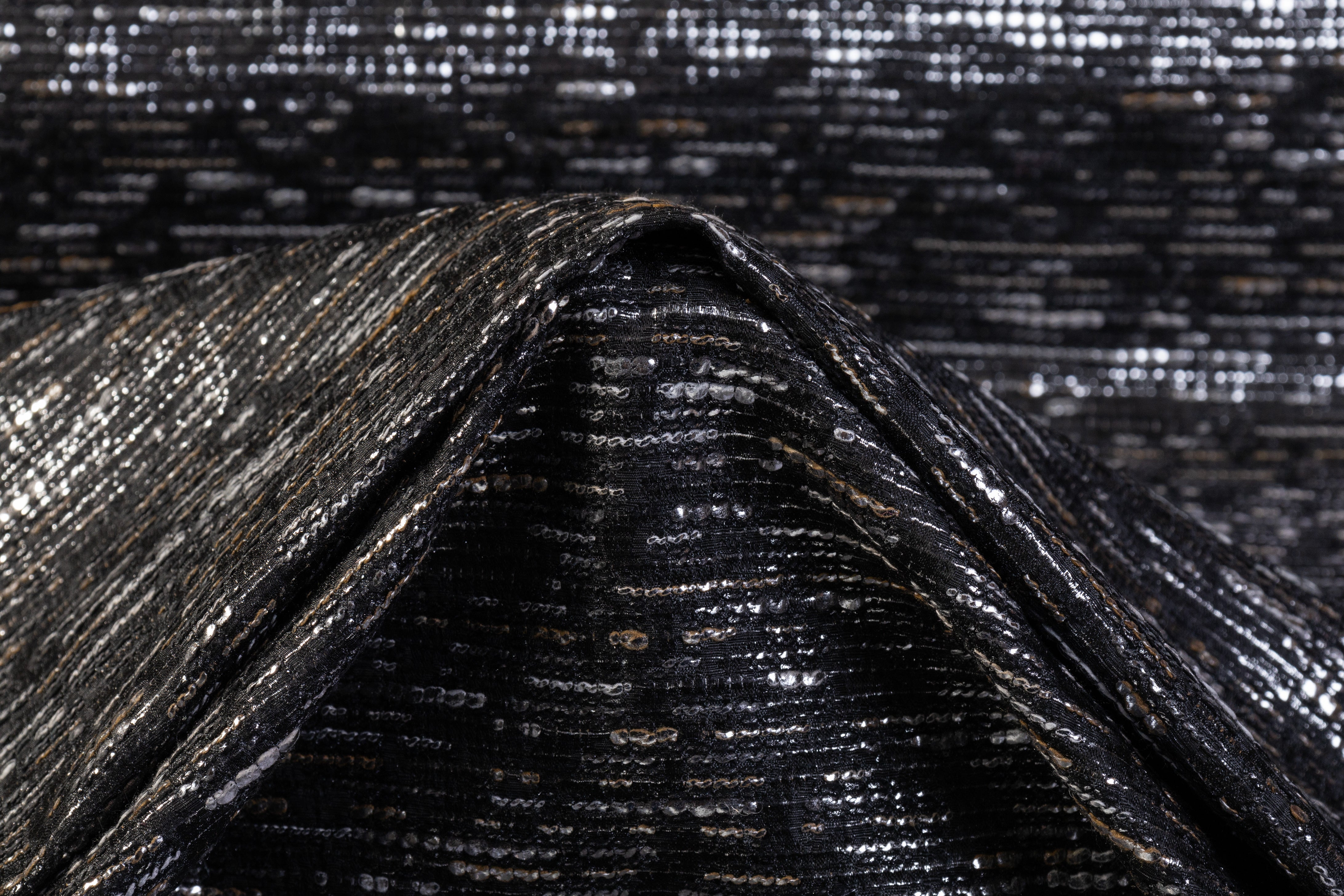 Laminated Italian Tweed - Silver / Gray