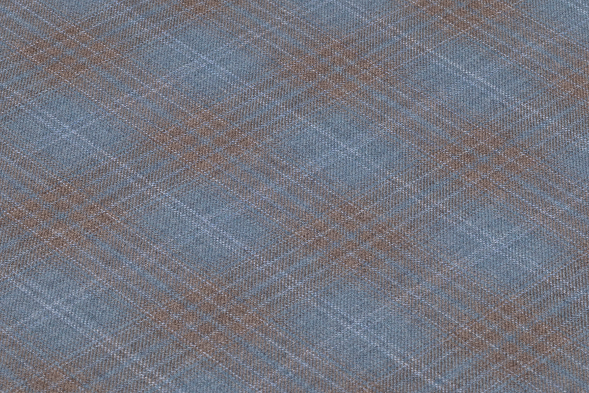 Reda - Checked Italian Superfine Wool Suiting - Blue / Brown
