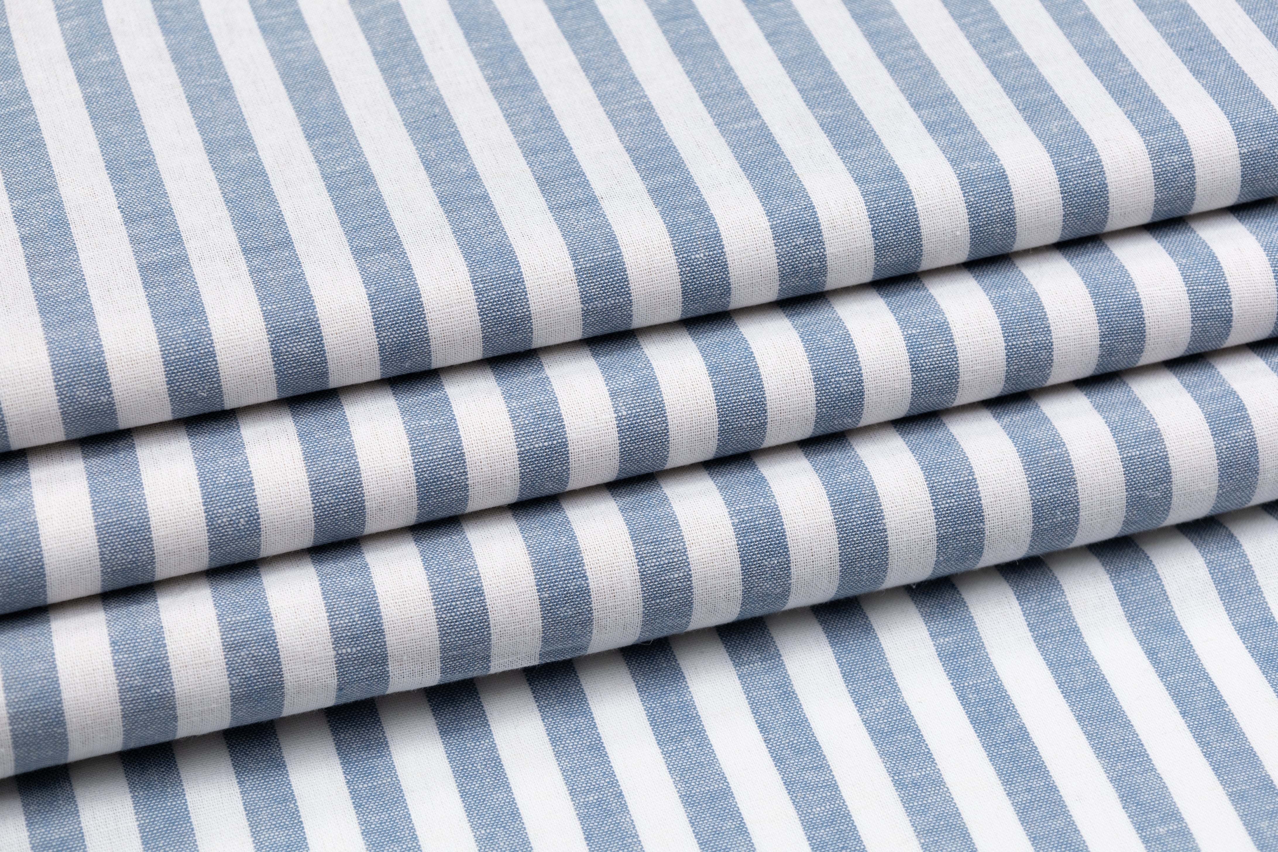 Striped Italian Linen - Blue / White