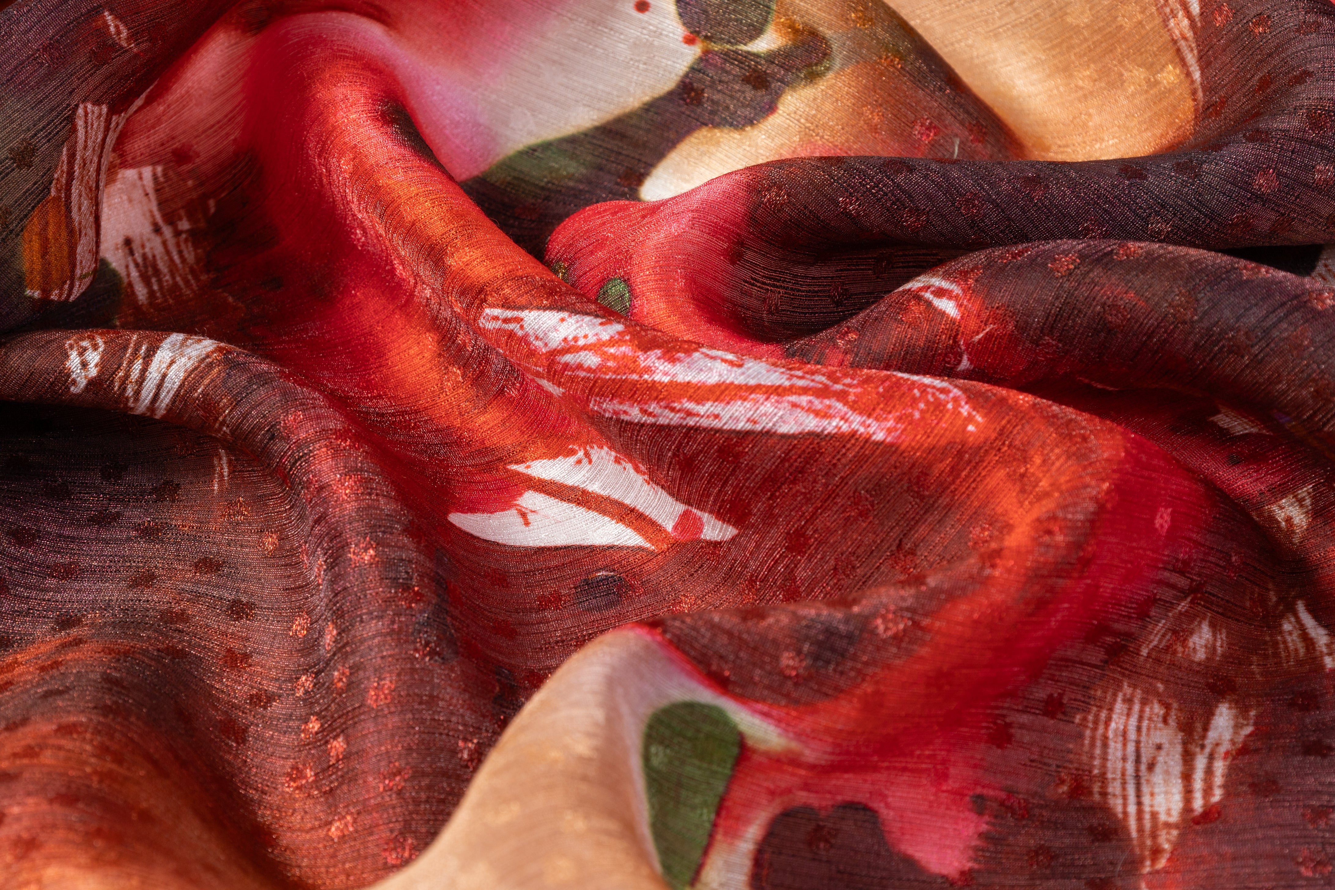 Abstract Italian Viscose Poly Blend - Multicolor