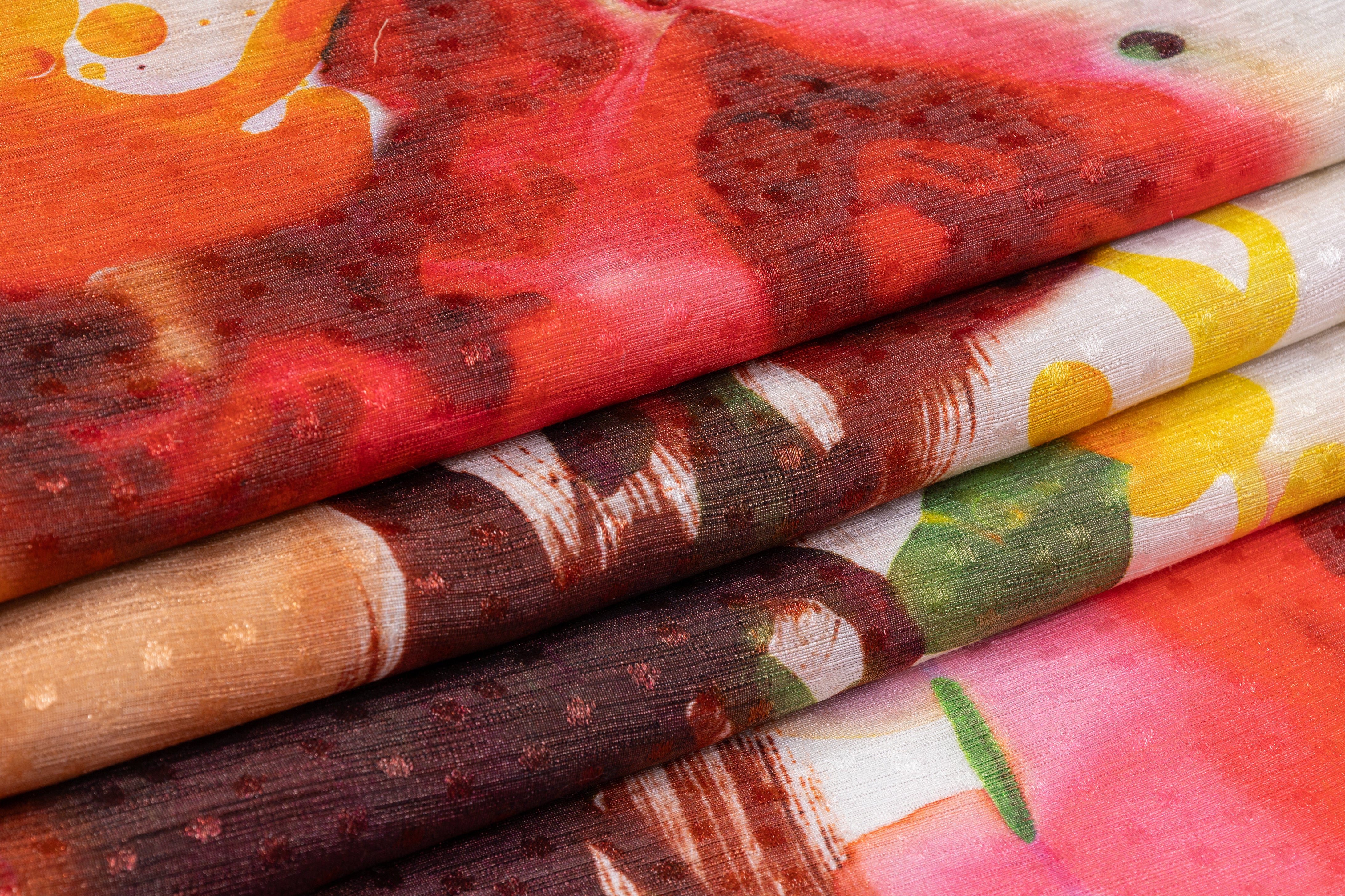 Abstract Italian Viscose Poly Blend - Multicolor