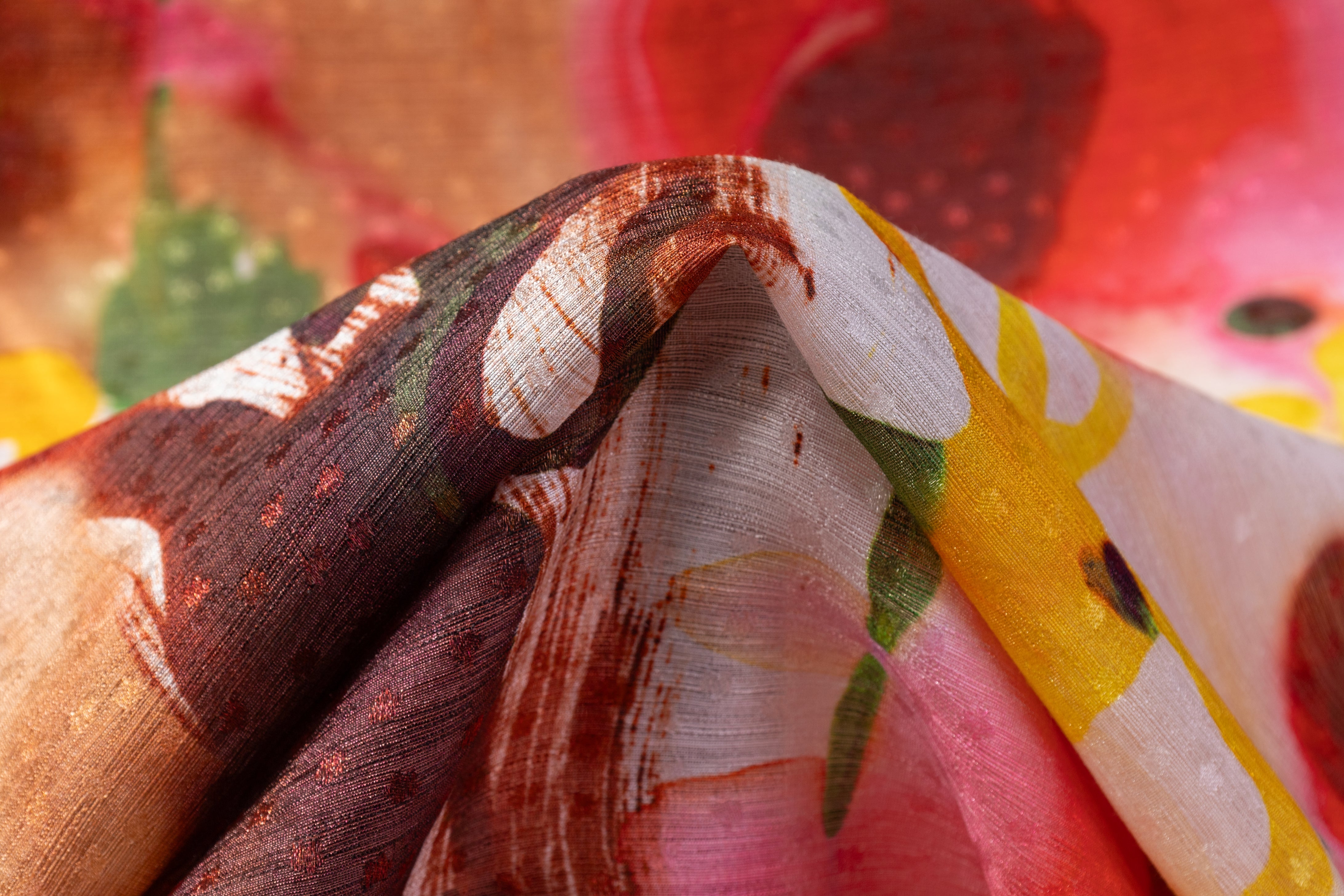 Abstract Italian Viscose Poly Blend - Multicolor