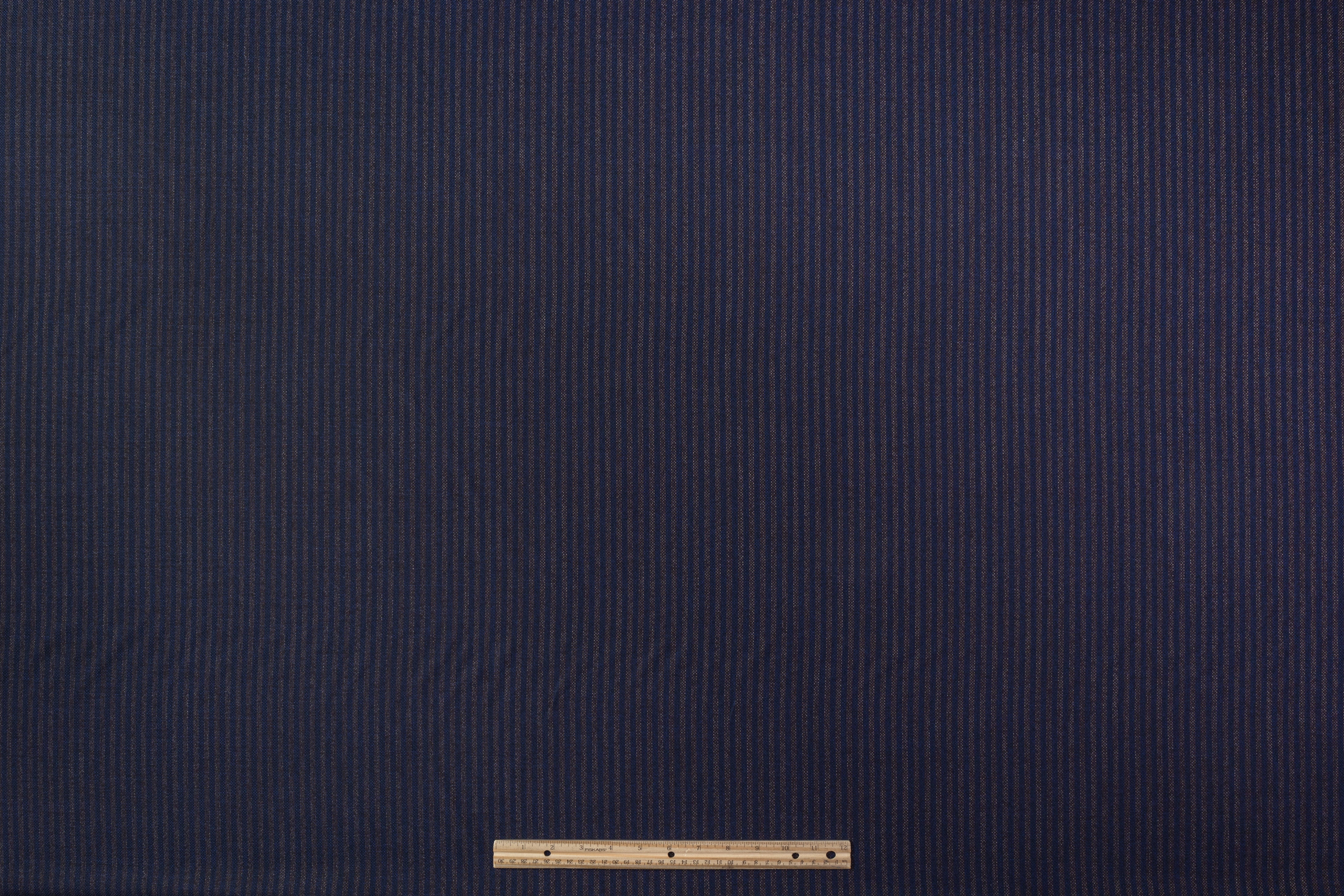 Cerruti - Striped Italian Wool Suiting - Navy / Brown