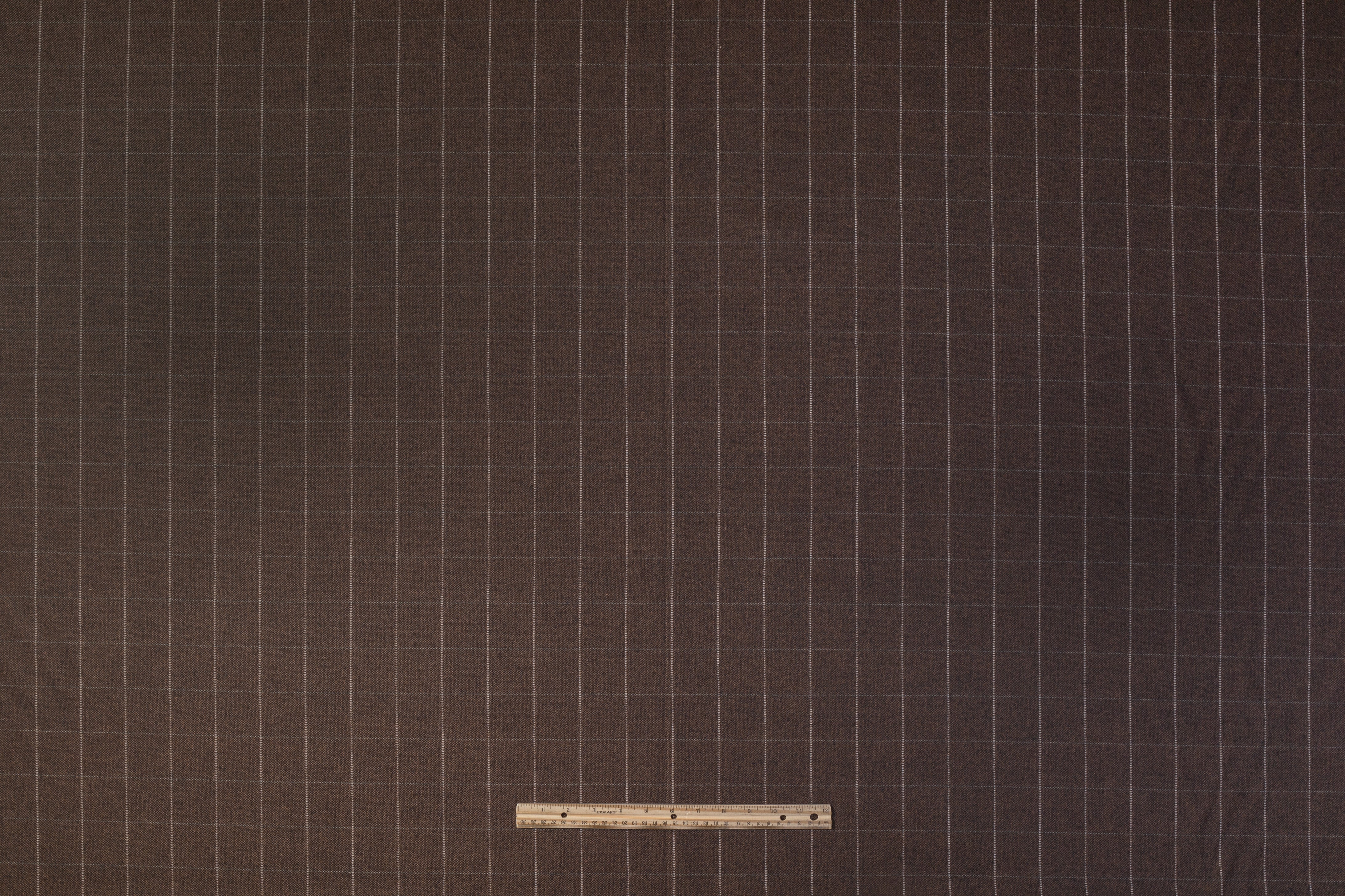 Tollegno - Windowpane Italian Wool Suiting - Brown