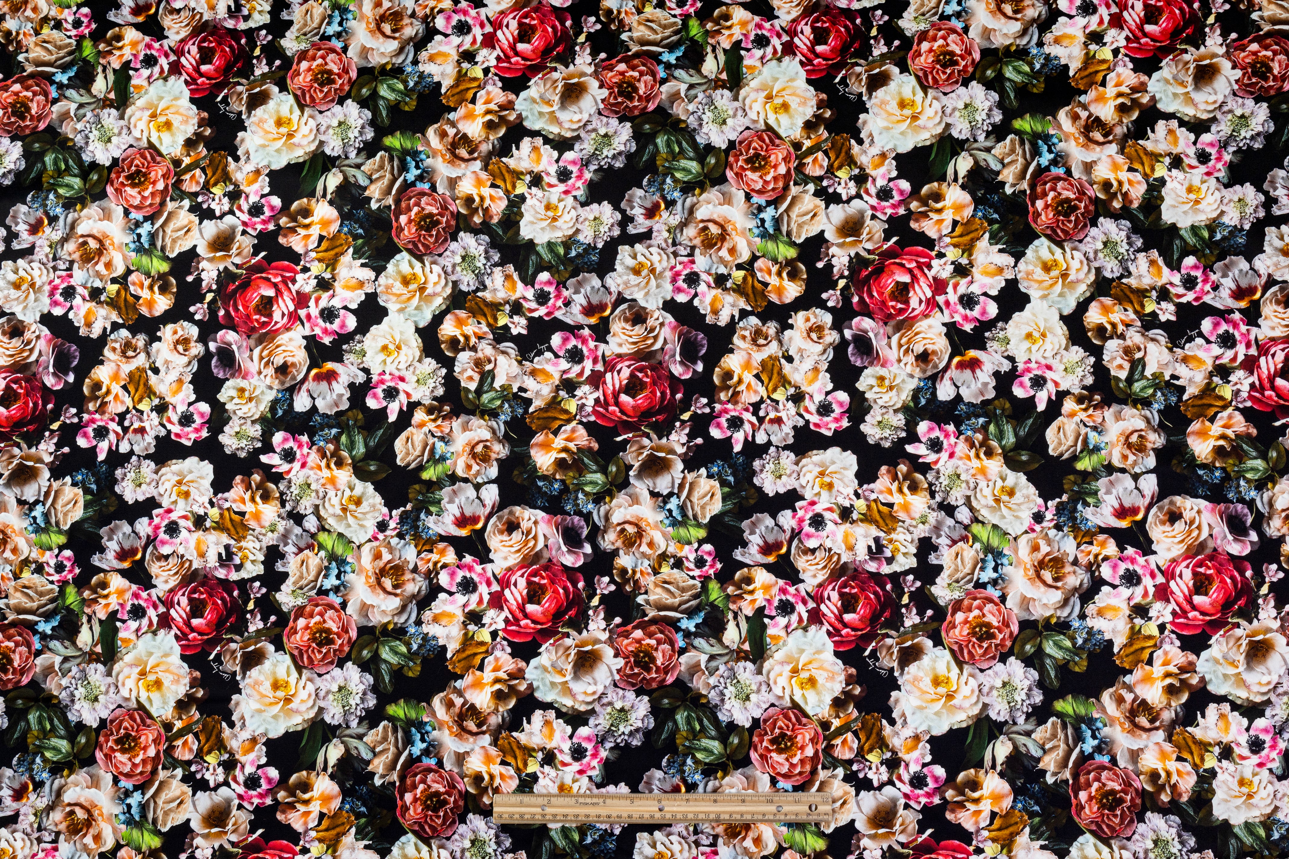 Adam Lippes - Floral Italian Cotton Duchess Satin - Black / Multicolor