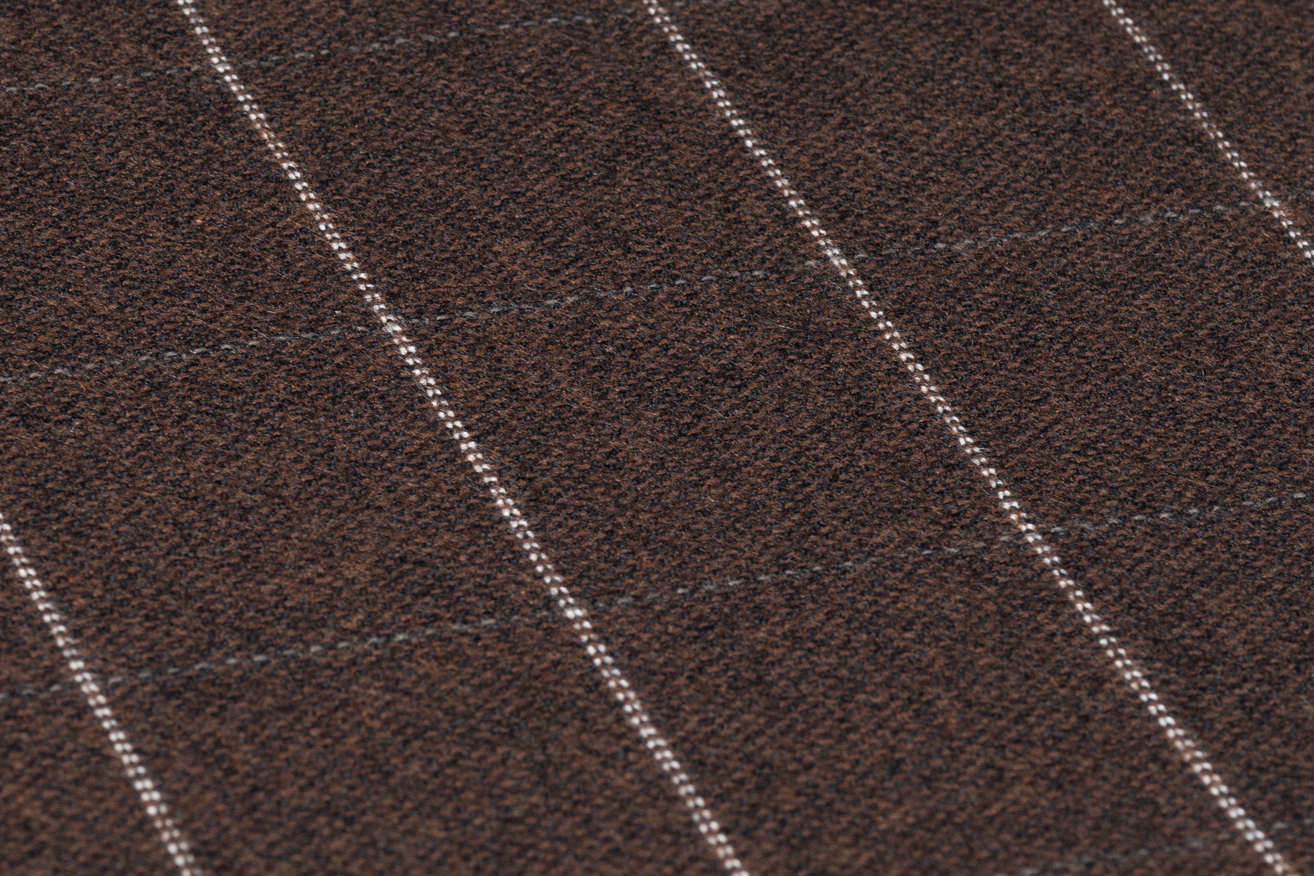 Tollegno - Windowpane Italian Wool Suiting - Brown