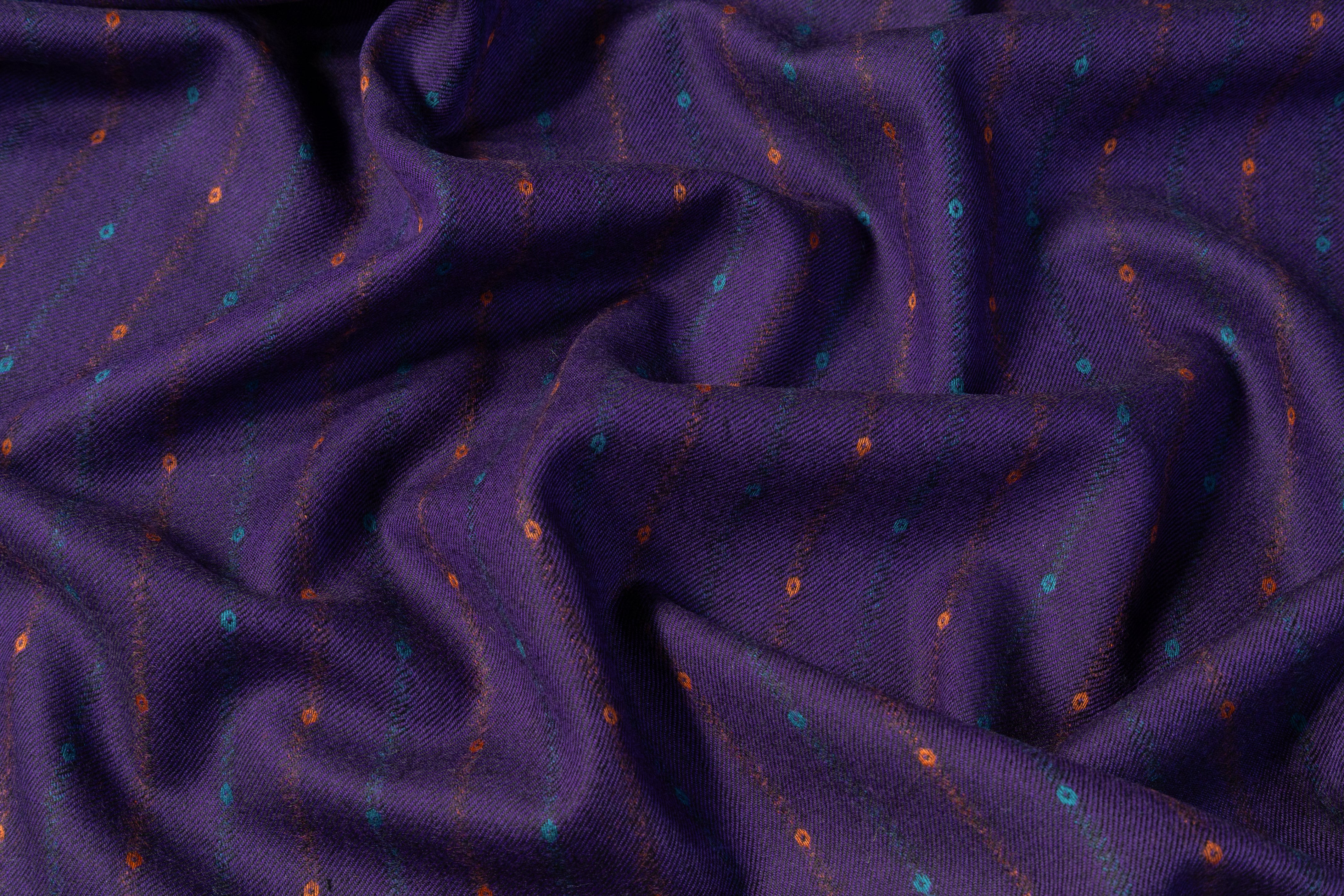 Striped Italian Wool Suiting - Purple