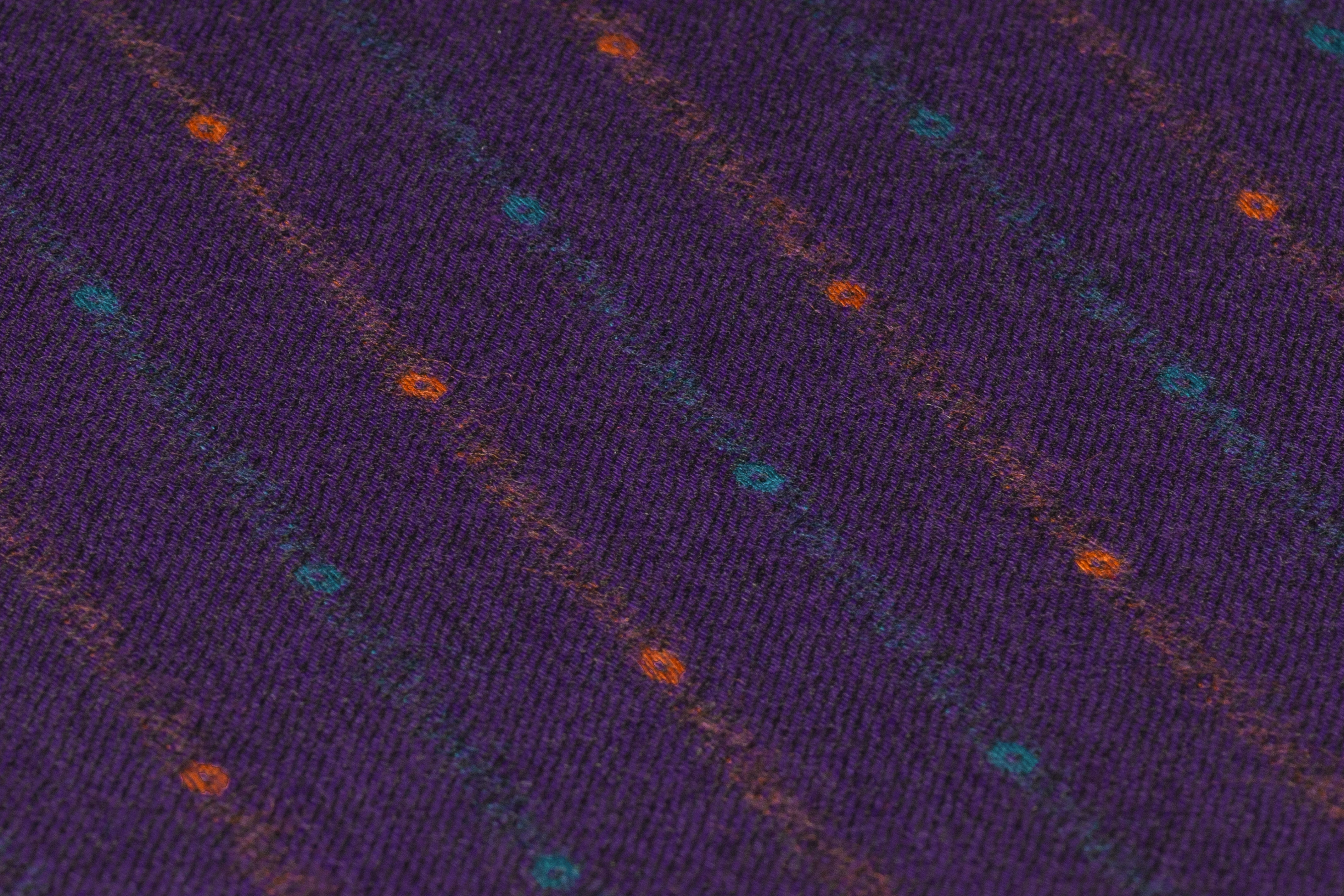 Striped Italian Wool Suiting - Purple