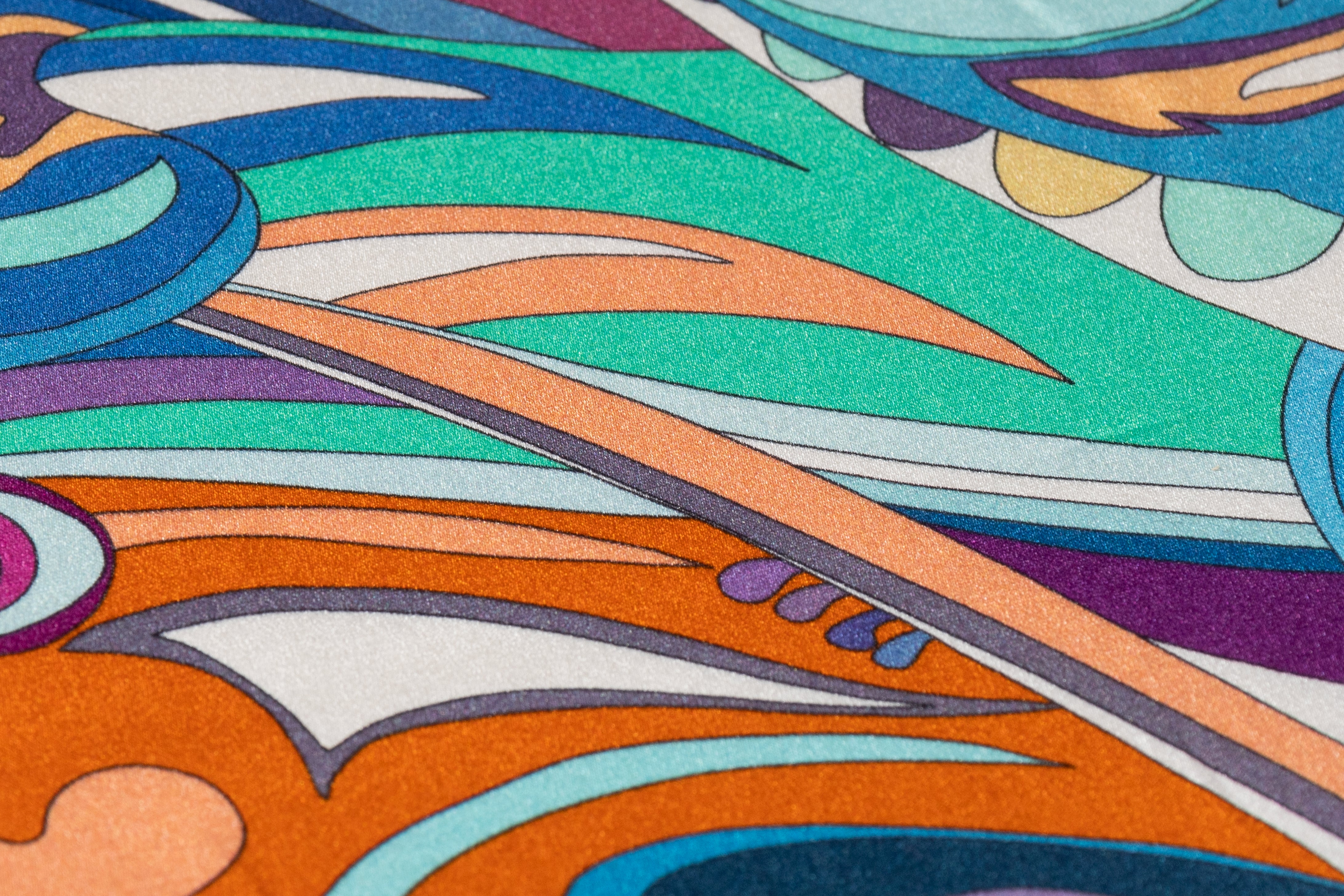 Abstract Italian Stretch Silk Charmeuse - Multicolor