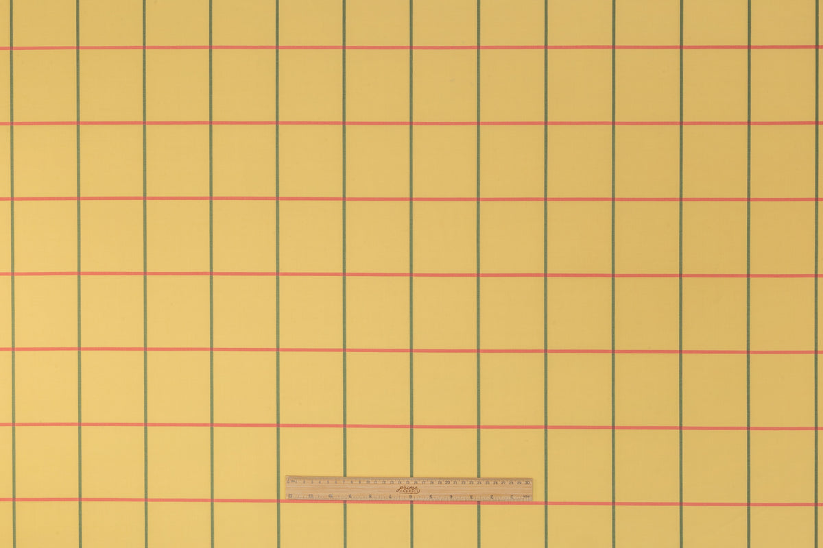 Windowpane Italian Wool Suiting - Yellow