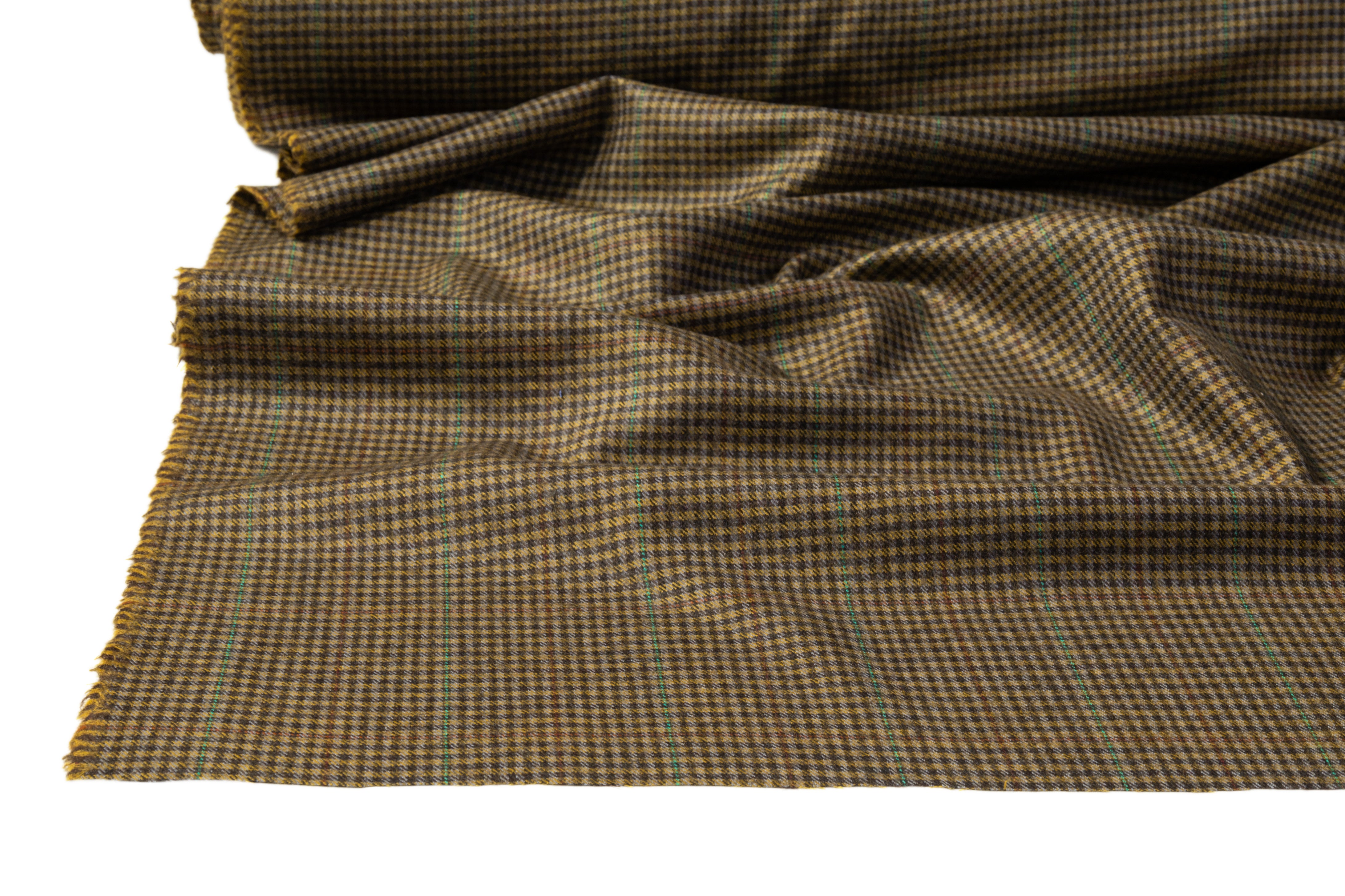 Tollegno - Plaid Italian Wool Suiting - Antique Brass