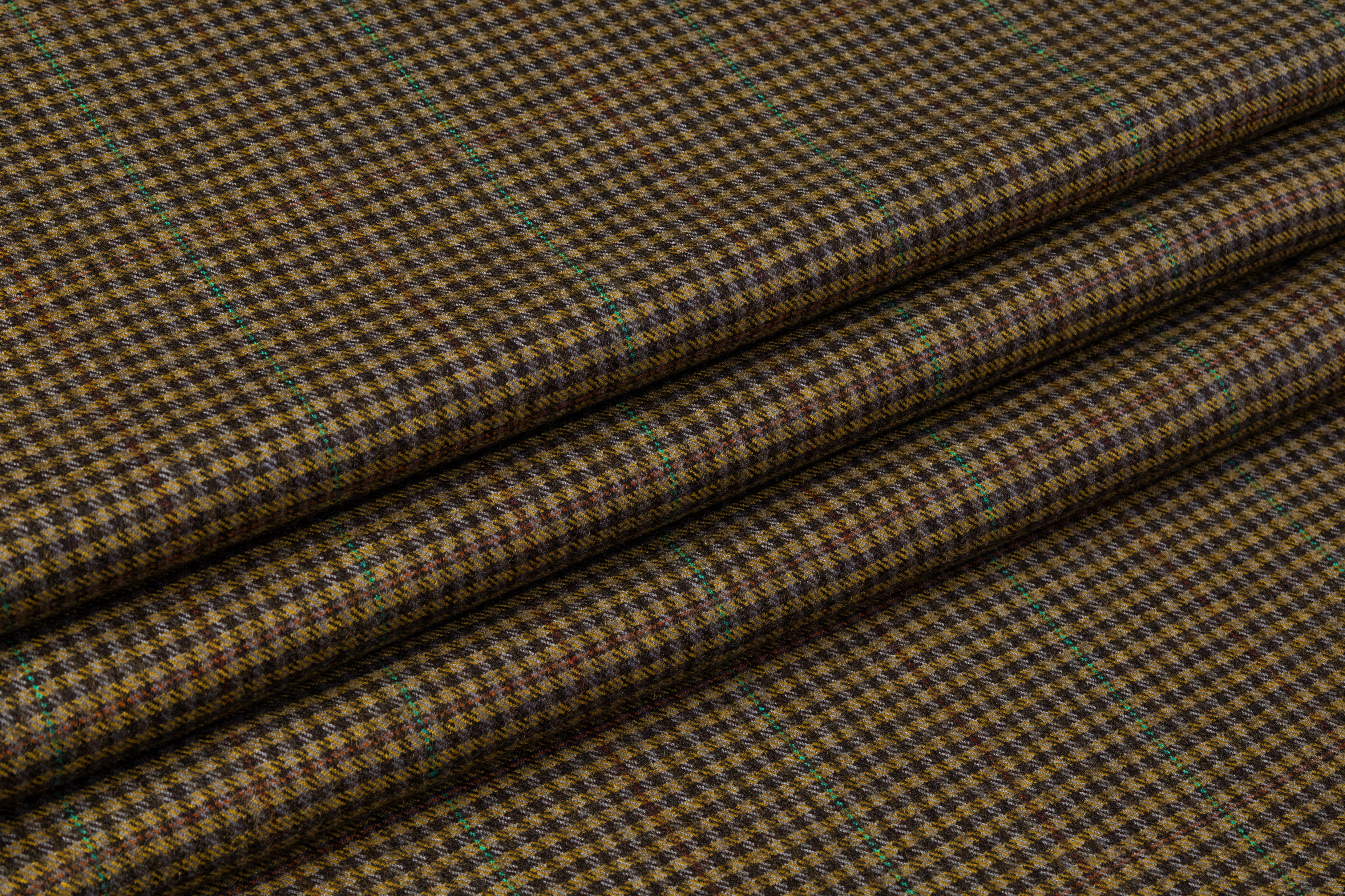 Tollegno - Plaid Italian Wool Suiting - Antique Brass