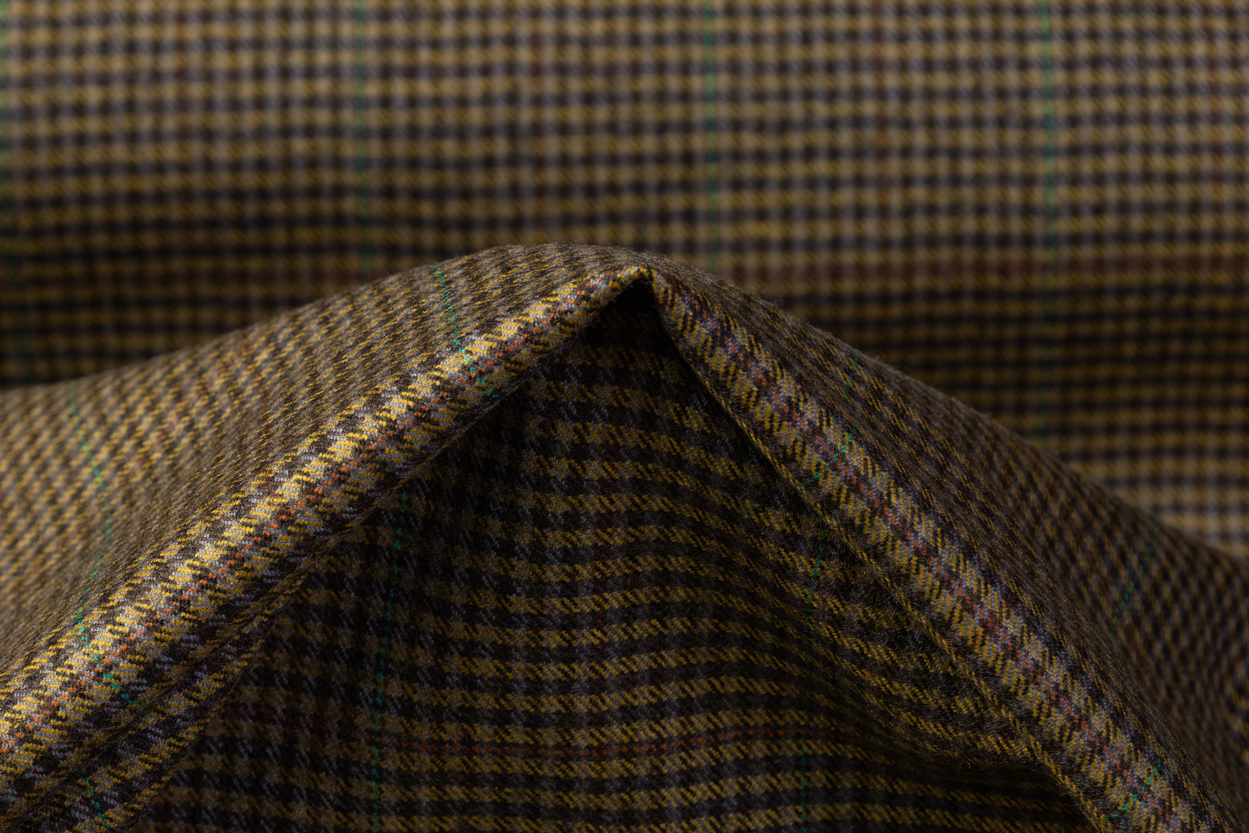 Tollegno - Plaid Italian Wool Suiting - Antique Brass