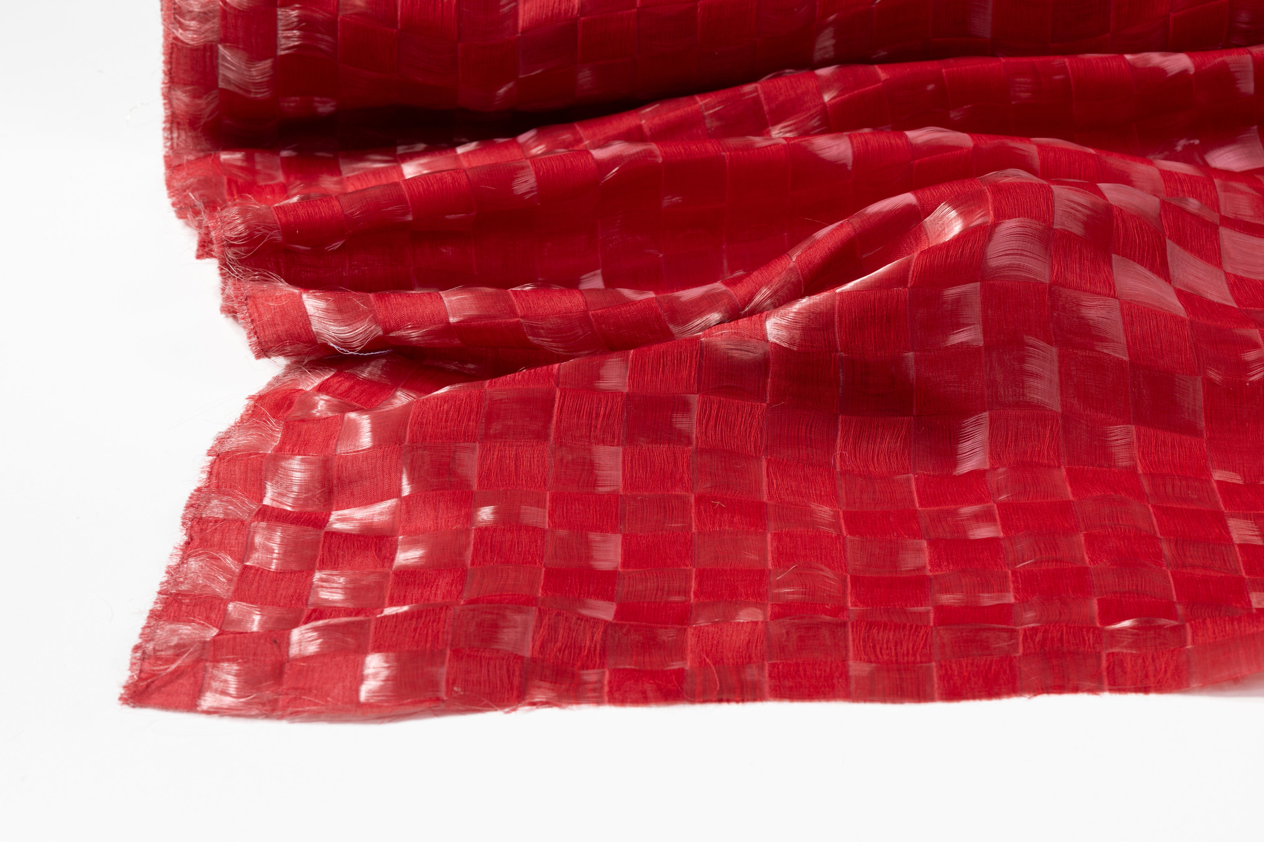 Armani - Liquid Checkerboard Novelty Silk Blend - Red