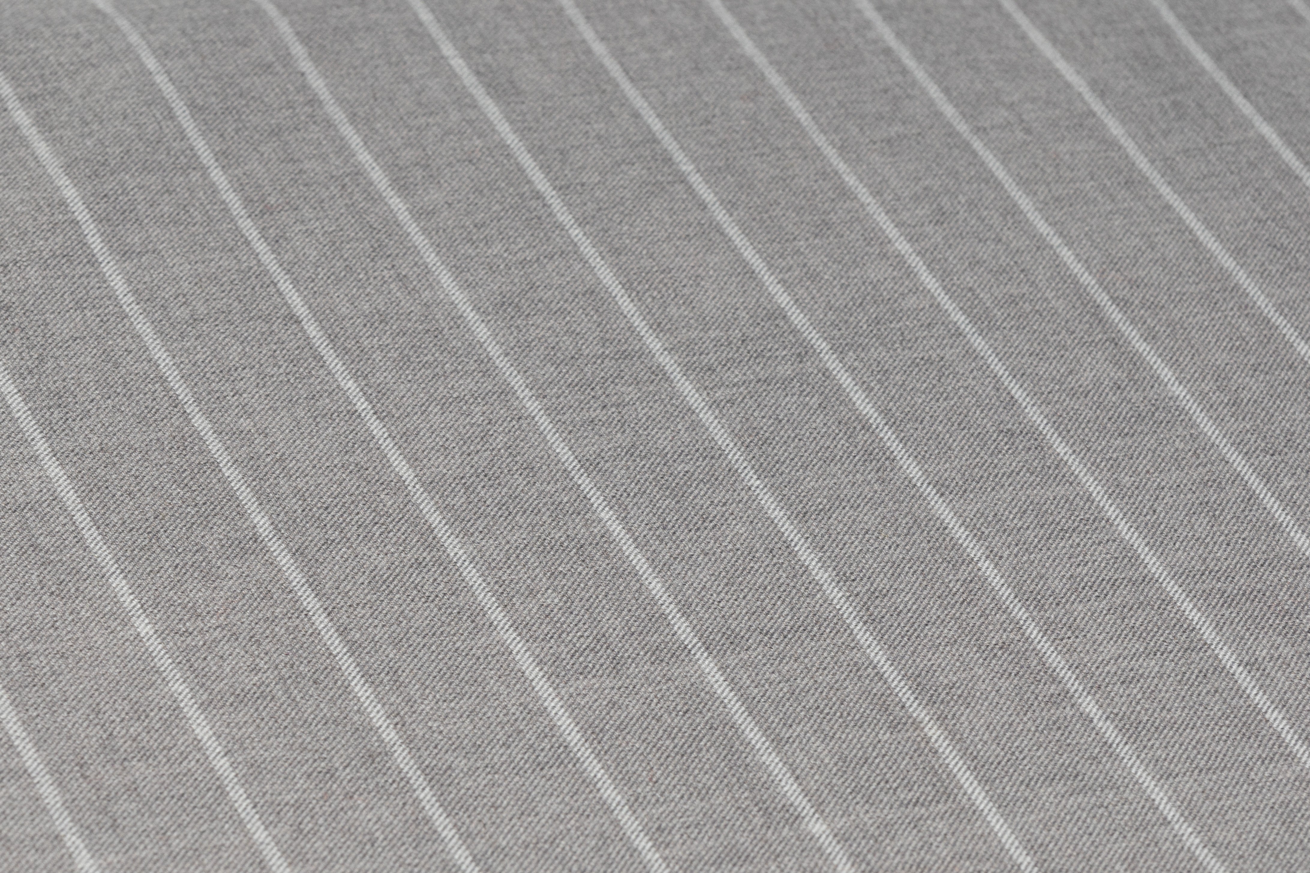 Vitale Barberis Canonico - Striped Italian Wool Suiting - Gray