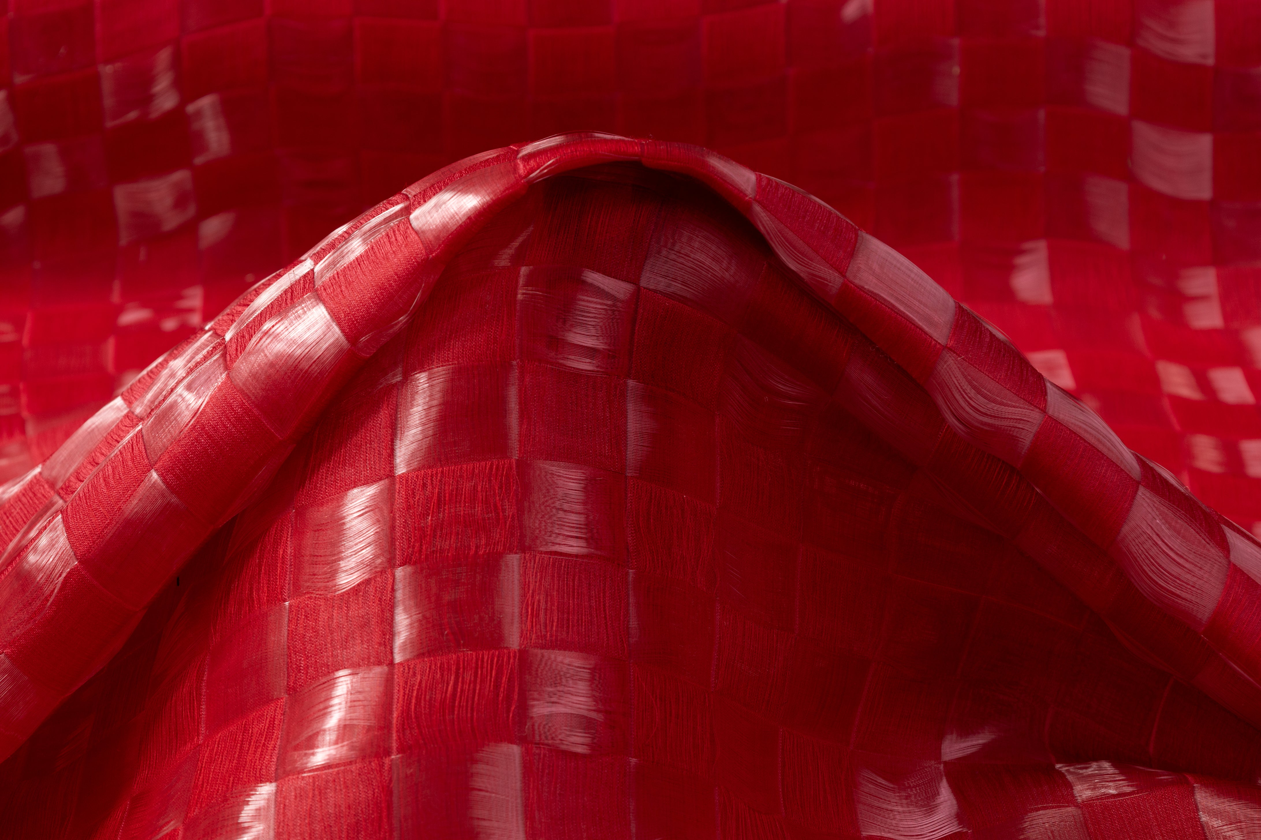 Armani - Liquid Checkerboard Novelty Silk Blend - Red