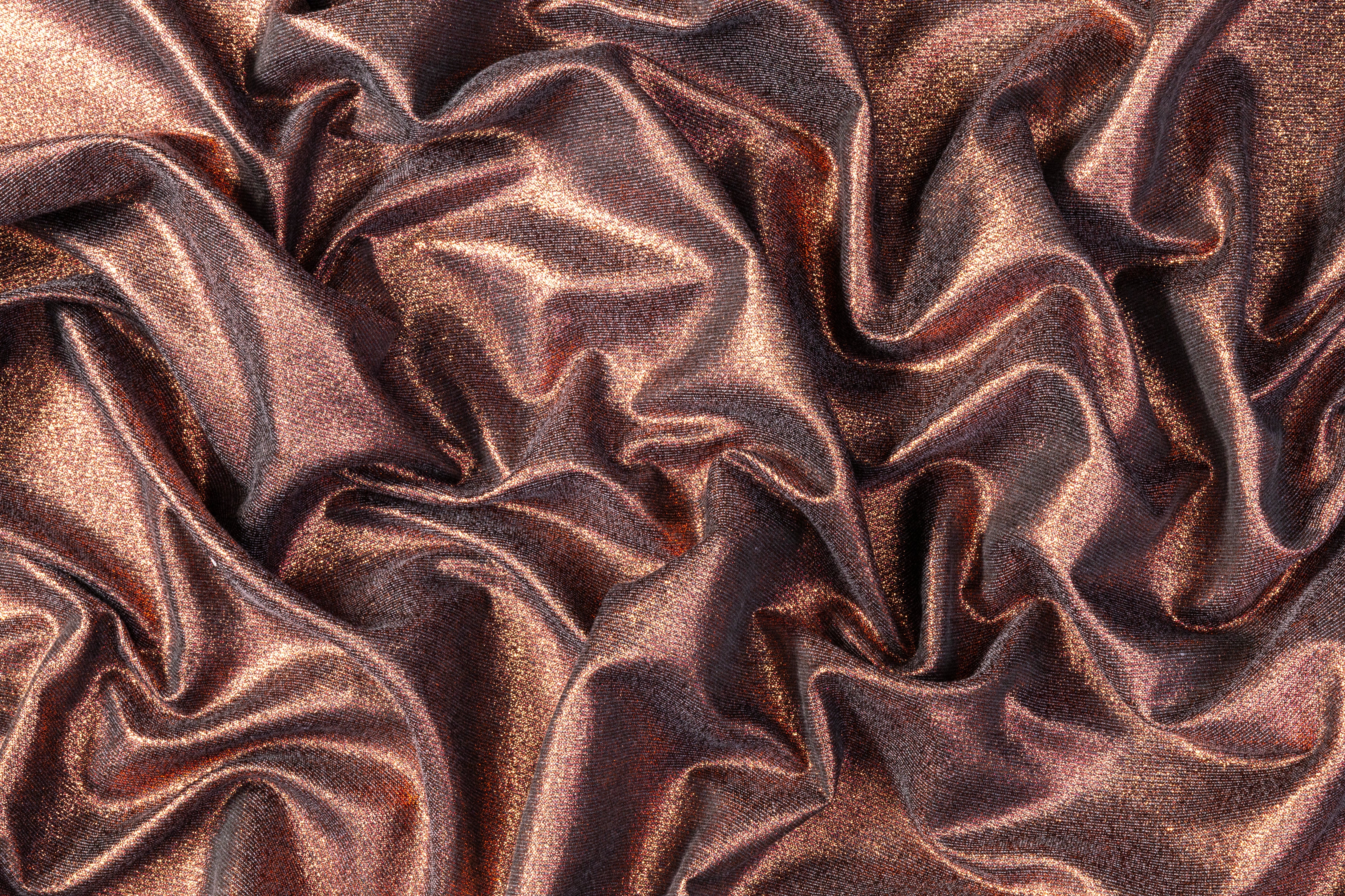 Iridescent Metallic Brocade - Copper / Gray