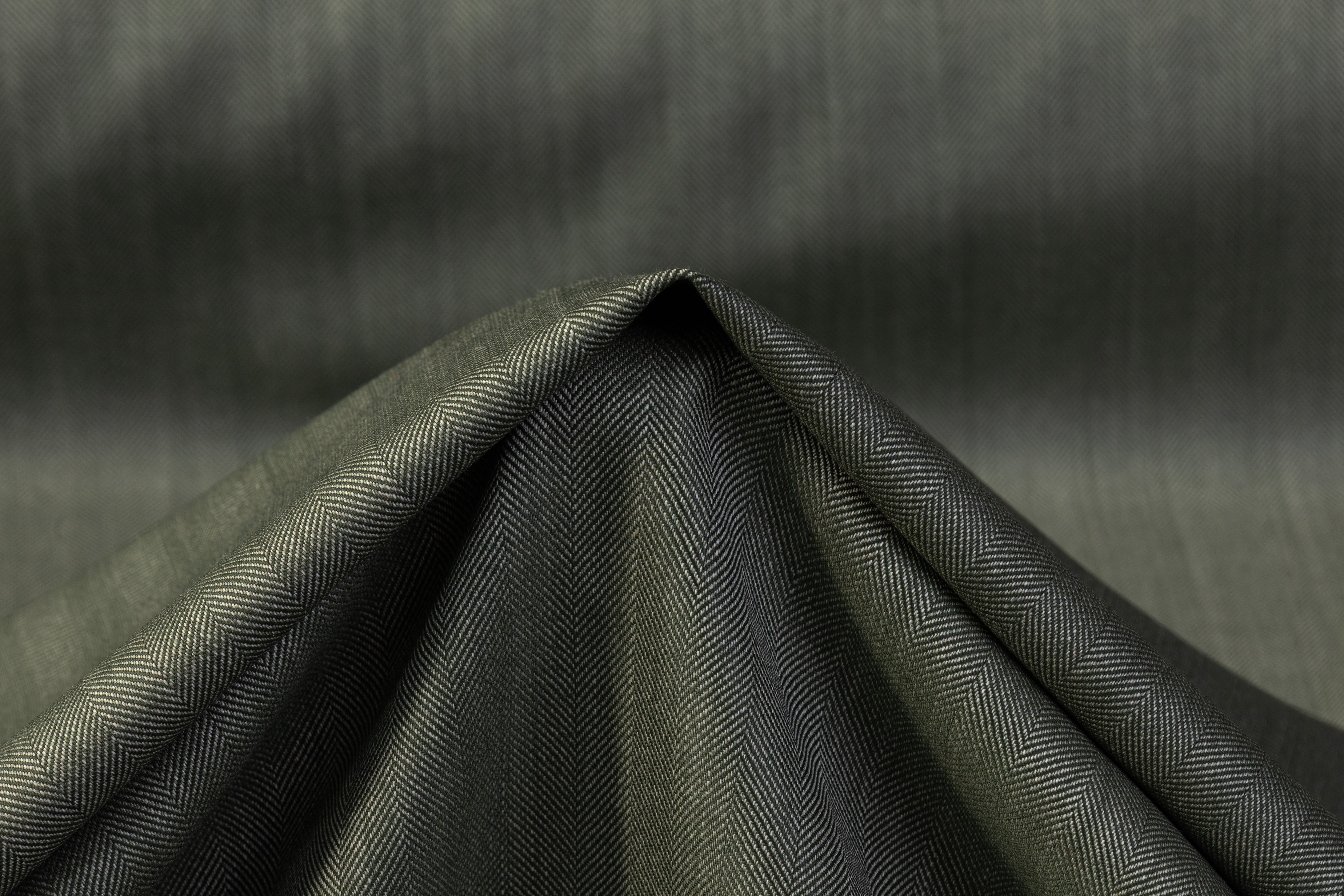 Vitale Barberis Canonico - Herringbone Italian Wool Suiting - Green