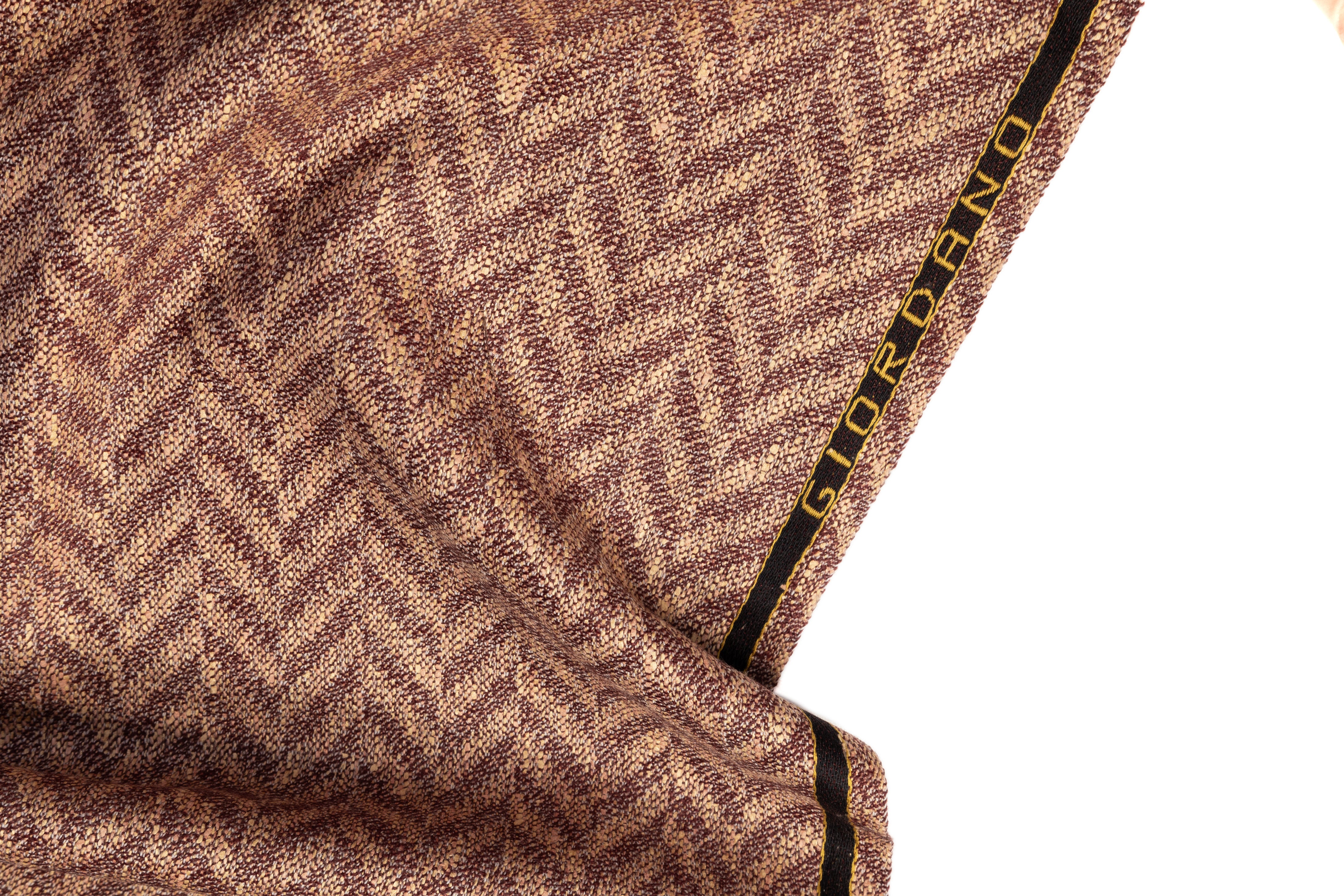 Herringbone Italian Wool Suiting - Dark Mauve / Beige