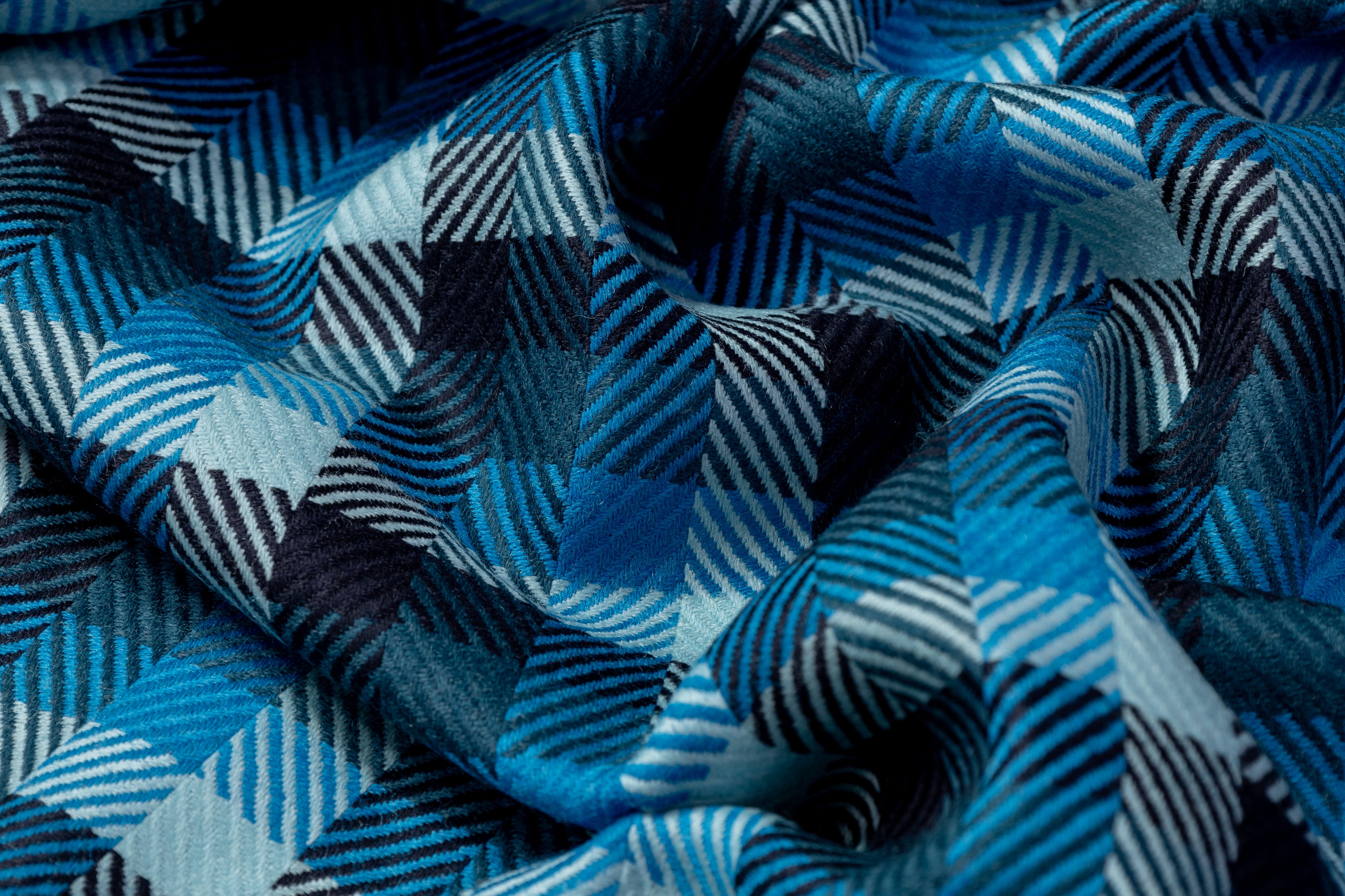 Checked Italian Wool - Teal / Blue