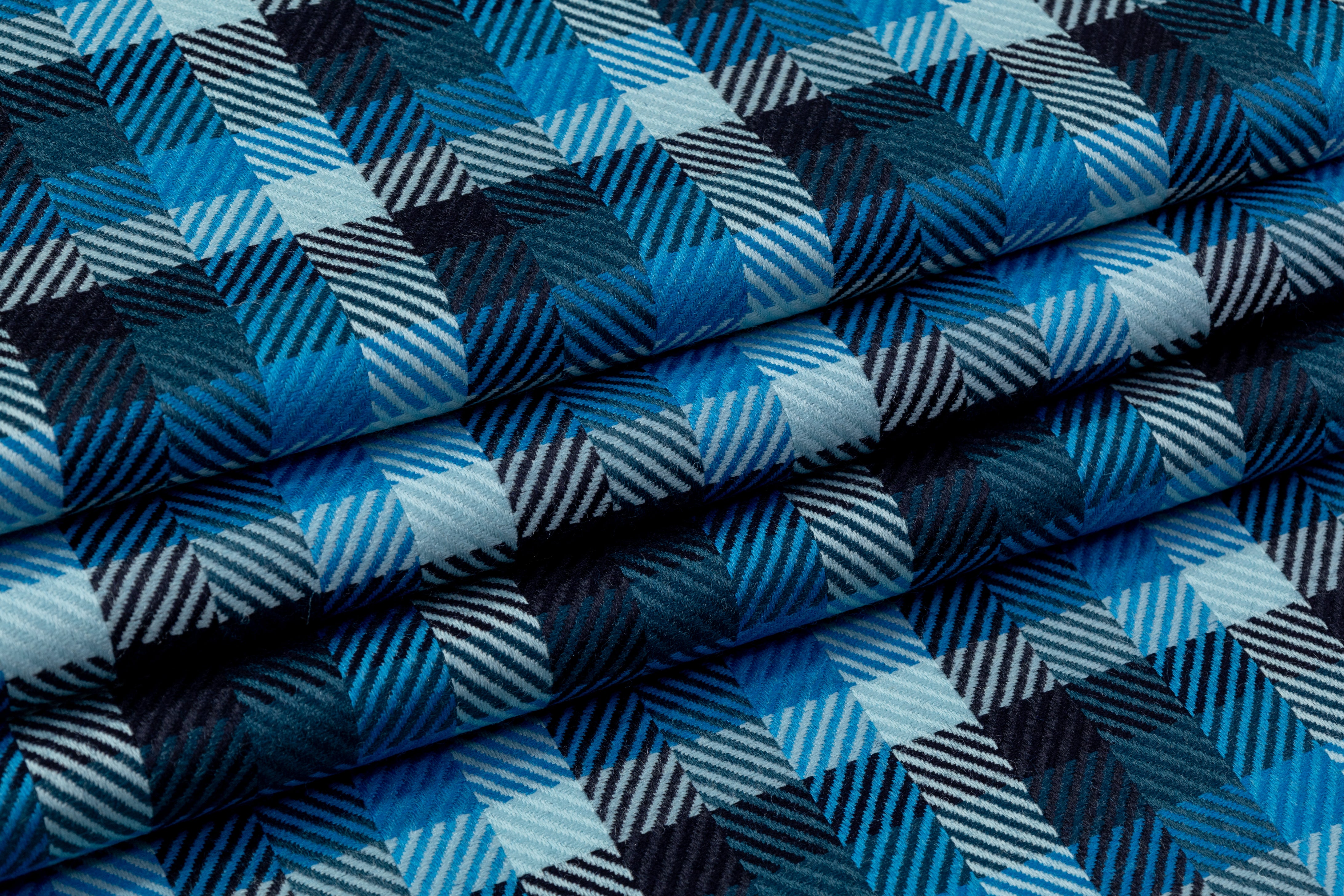 Checked Italian Wool - Teal / Blue