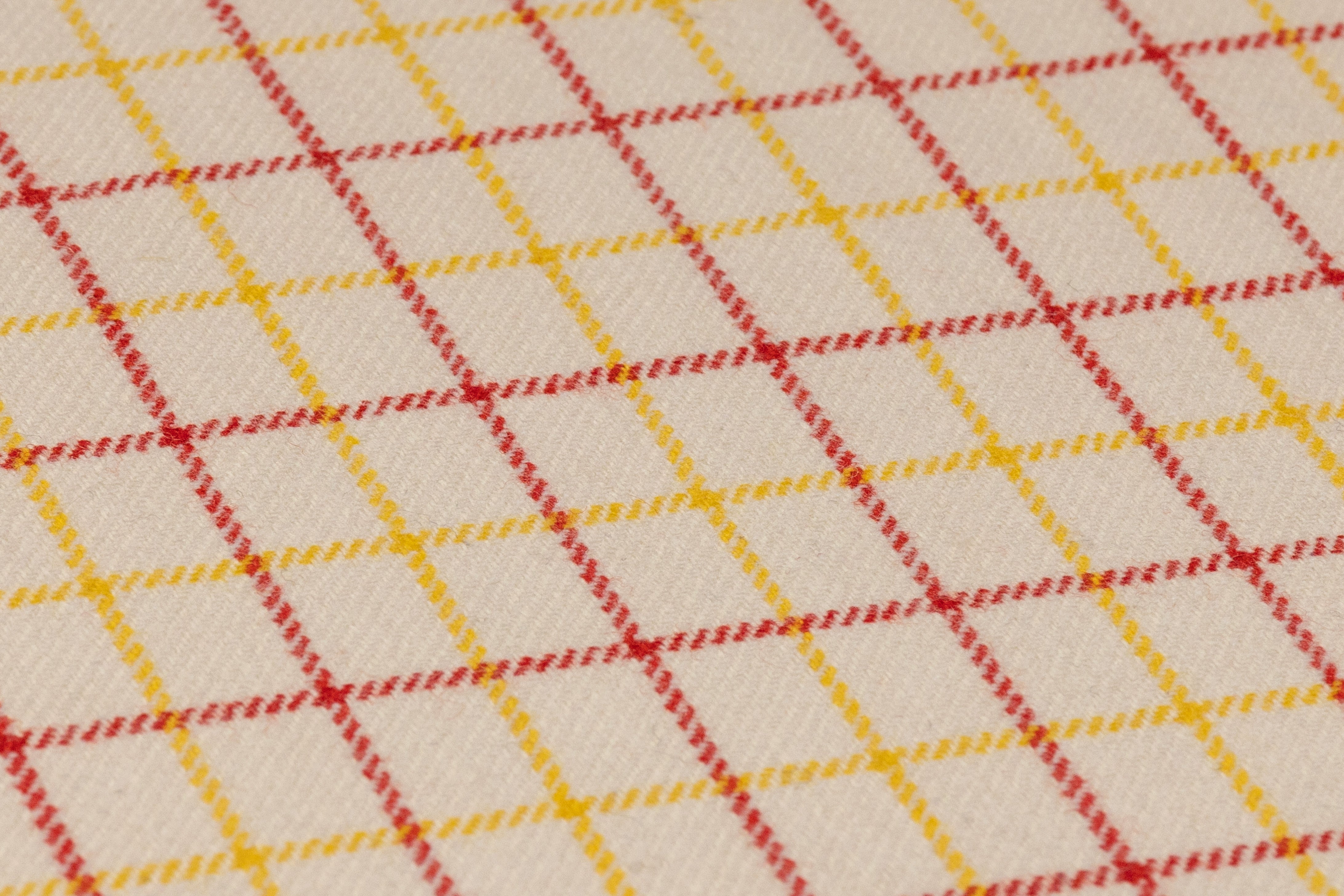 Checked Italian Wool - Ivory / Yellow / Red