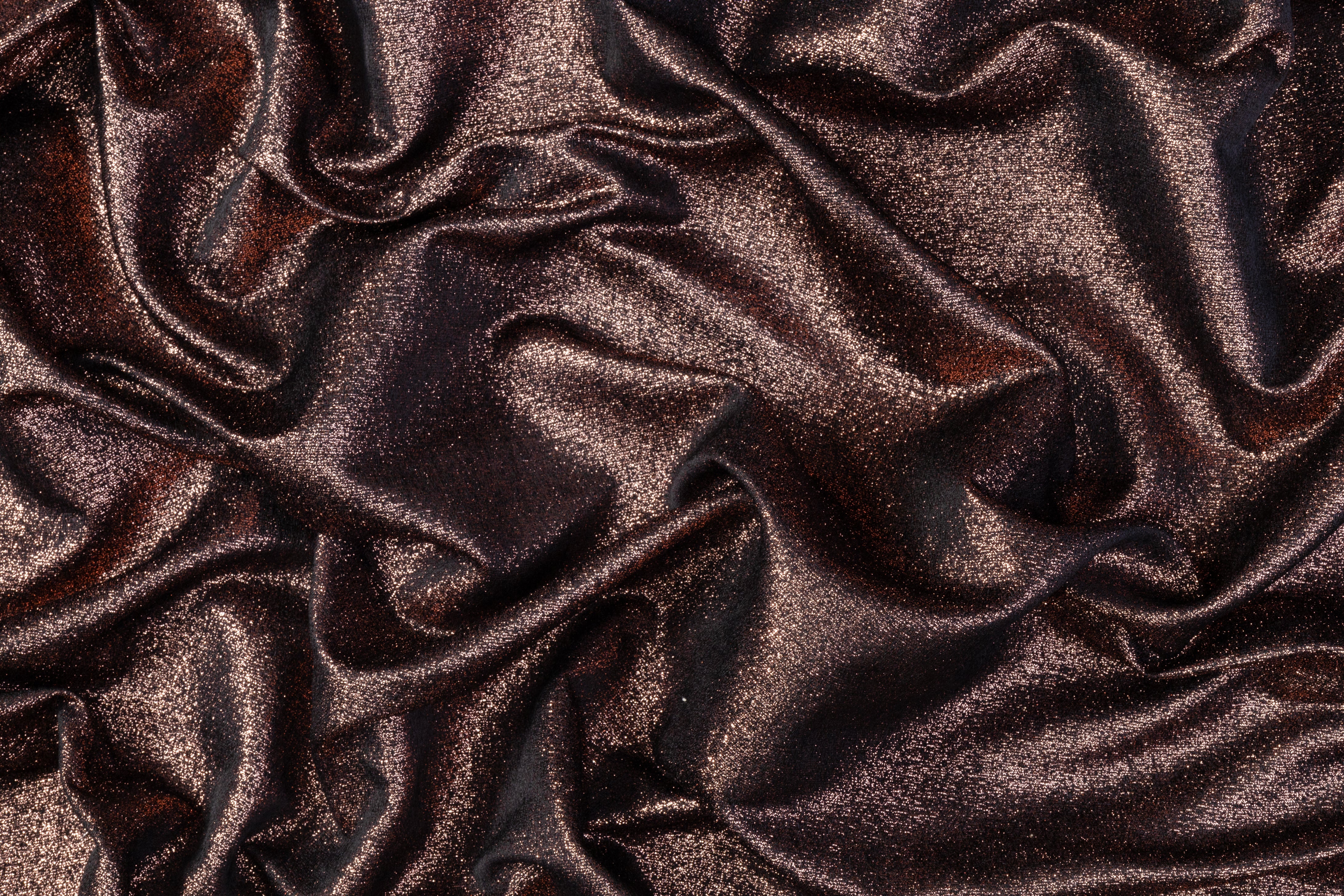 Iridescent Metallic Brocade - Bronze / Black