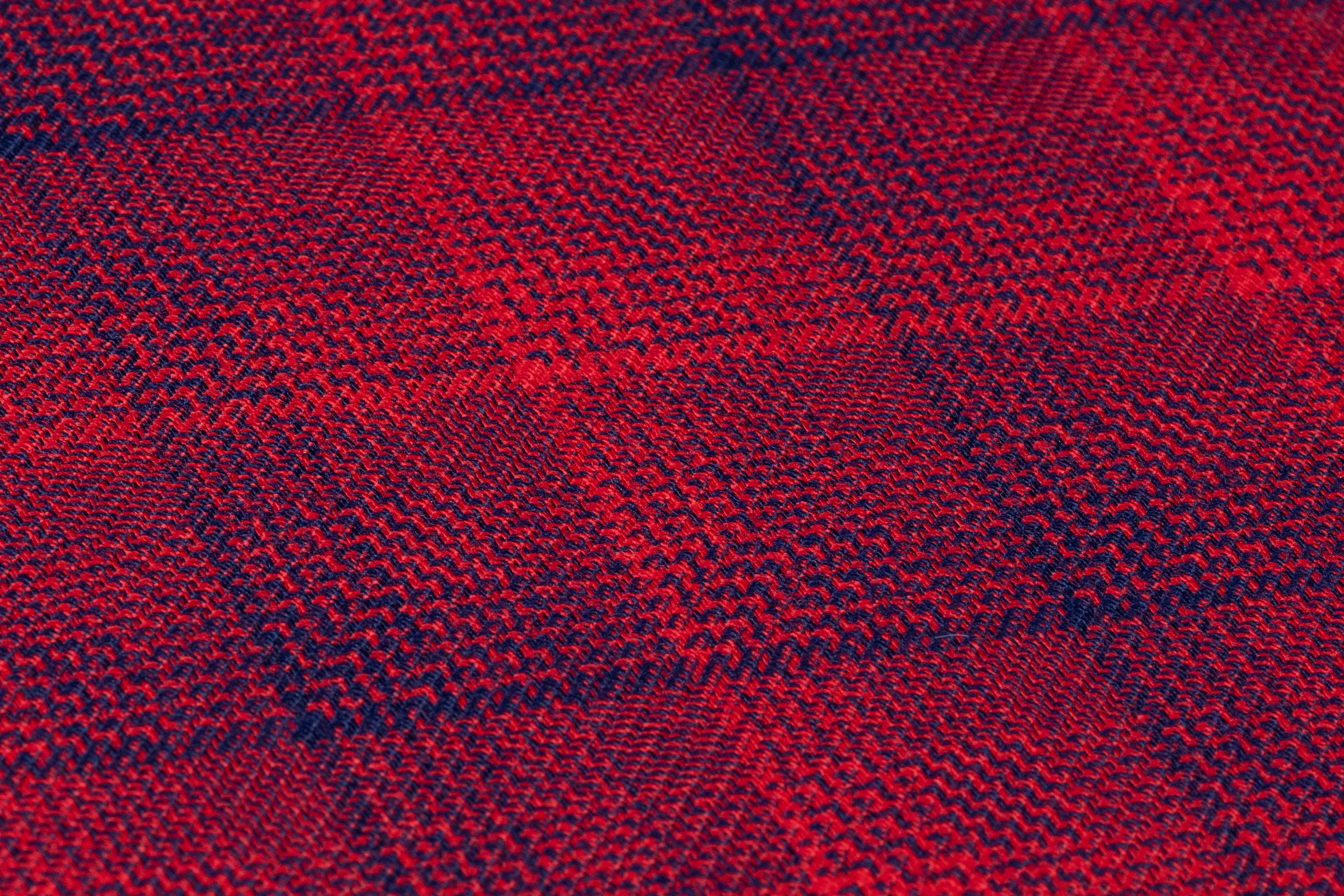 Checked Italian Wool Suiting - Red / Navy