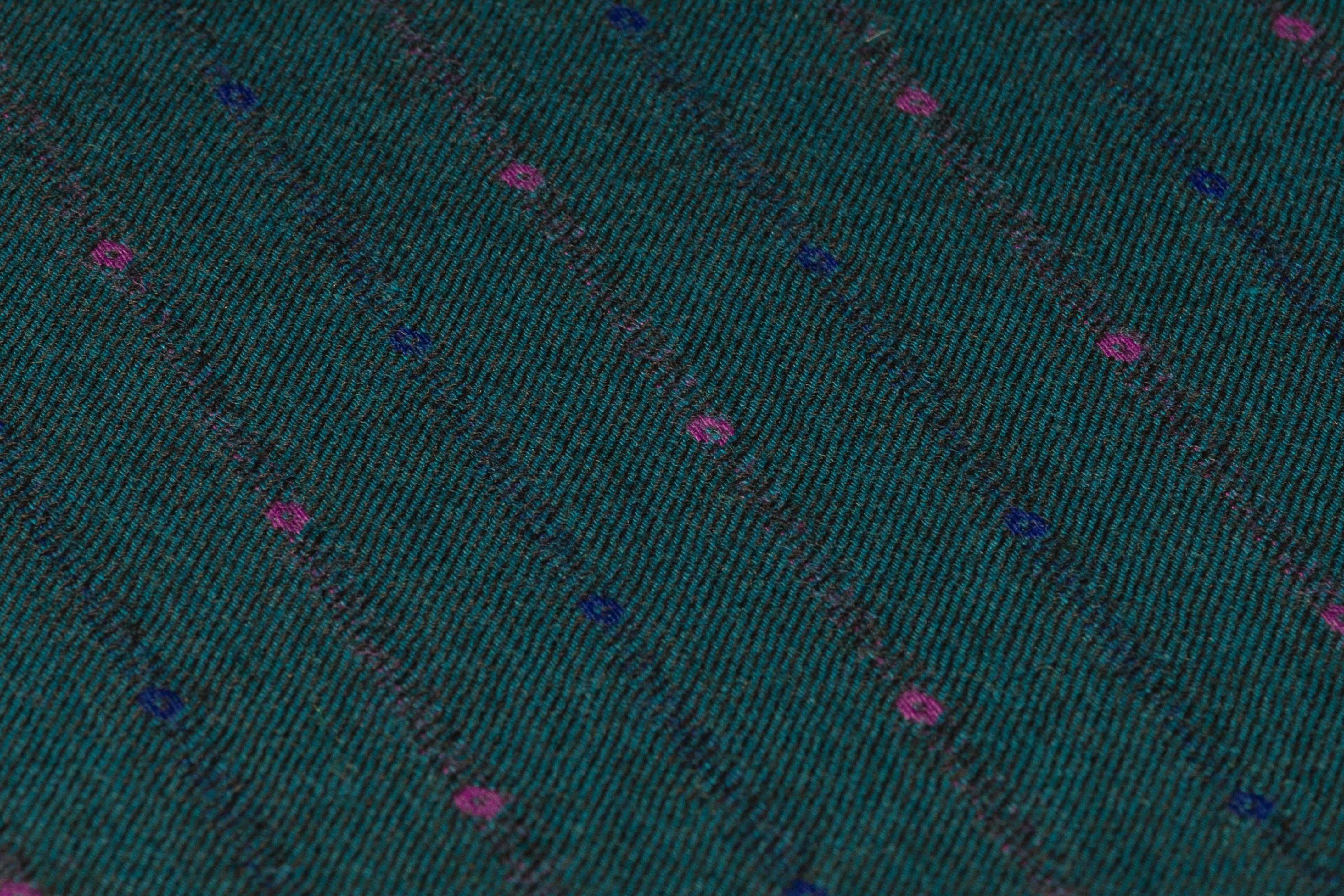 Striped Italian Wool Suiting - Teal