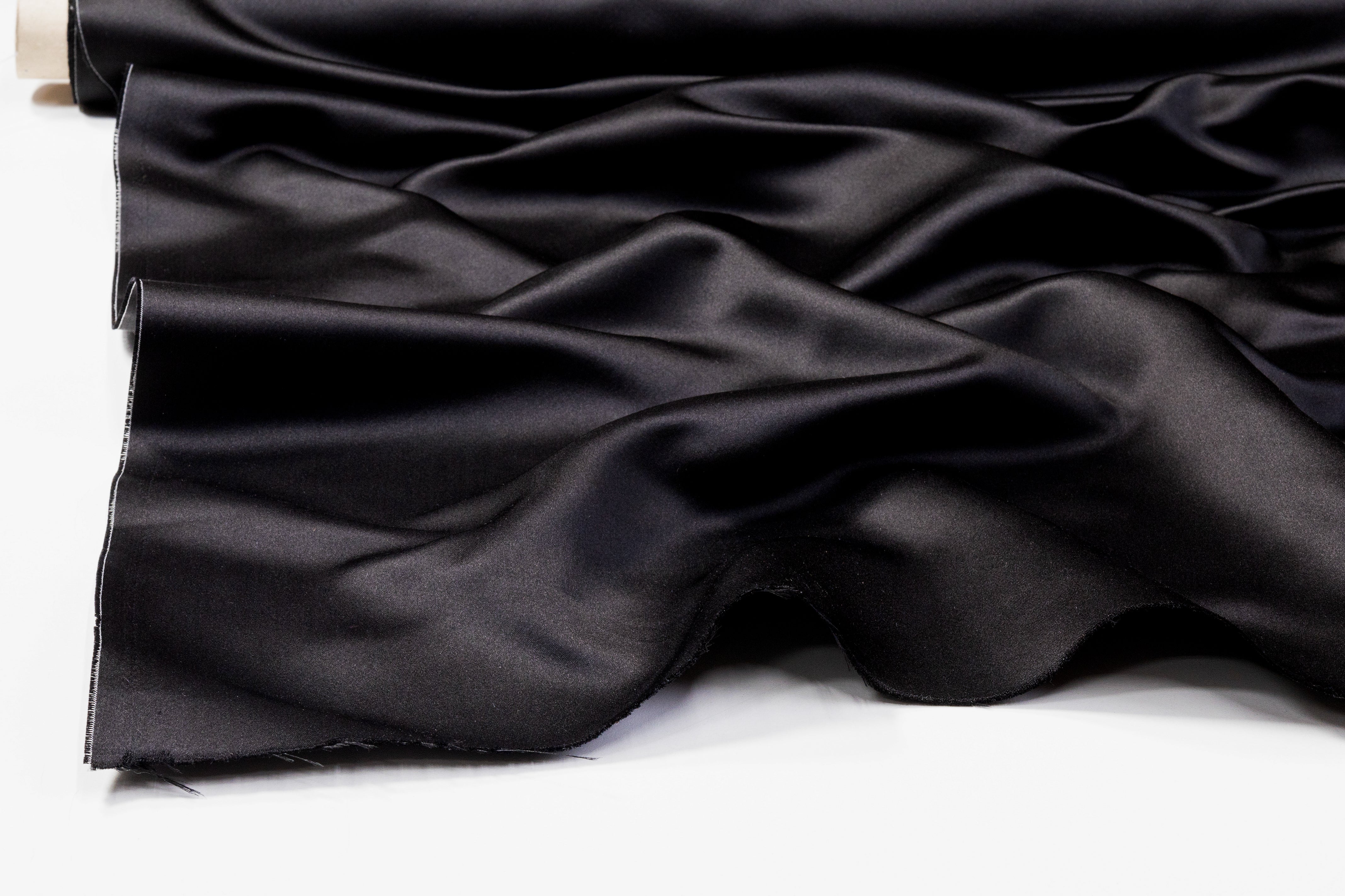 Double Faced Italian Silk Duchess Satin - Black