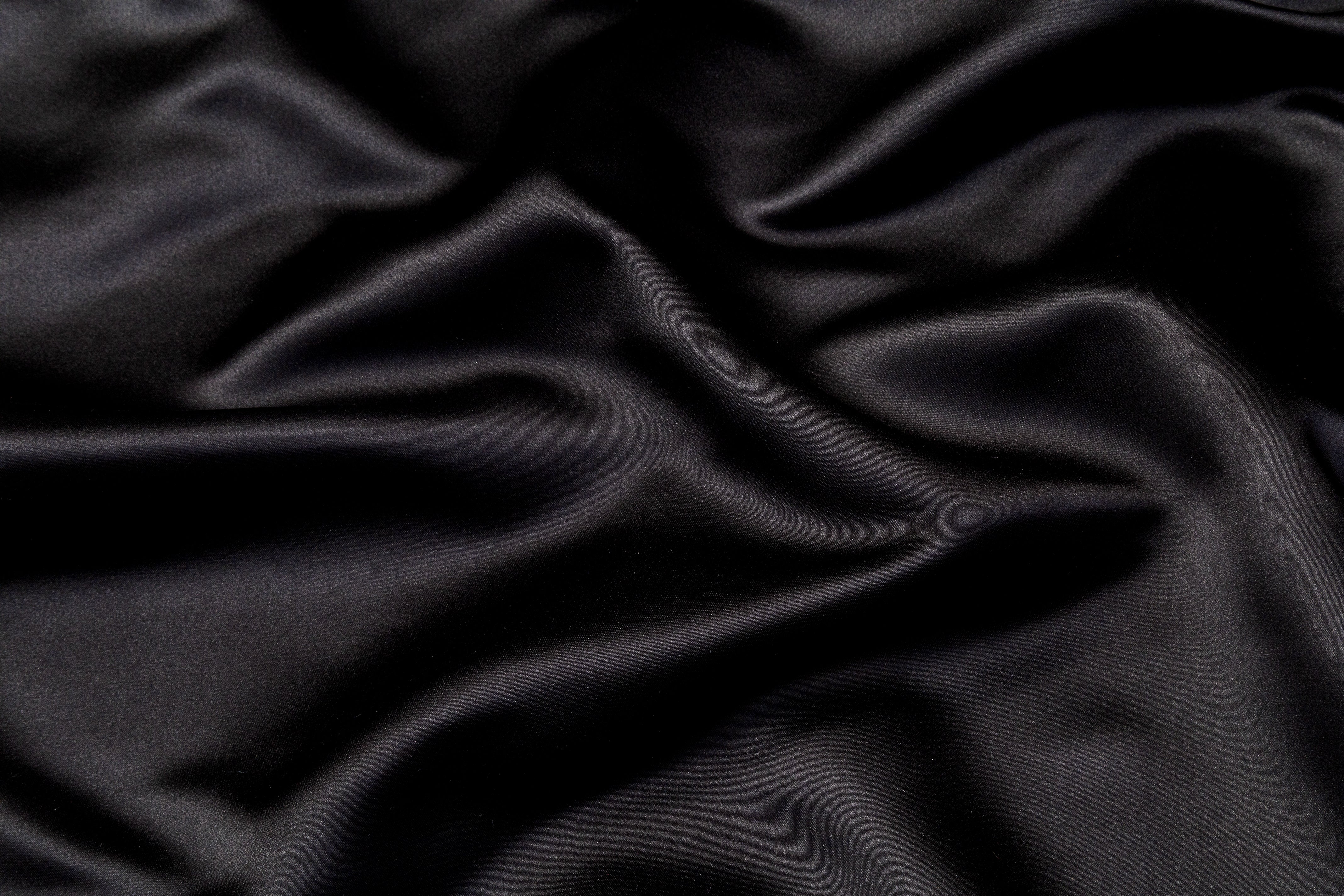 Double Faced Italian Silk Duchess Satin - Black