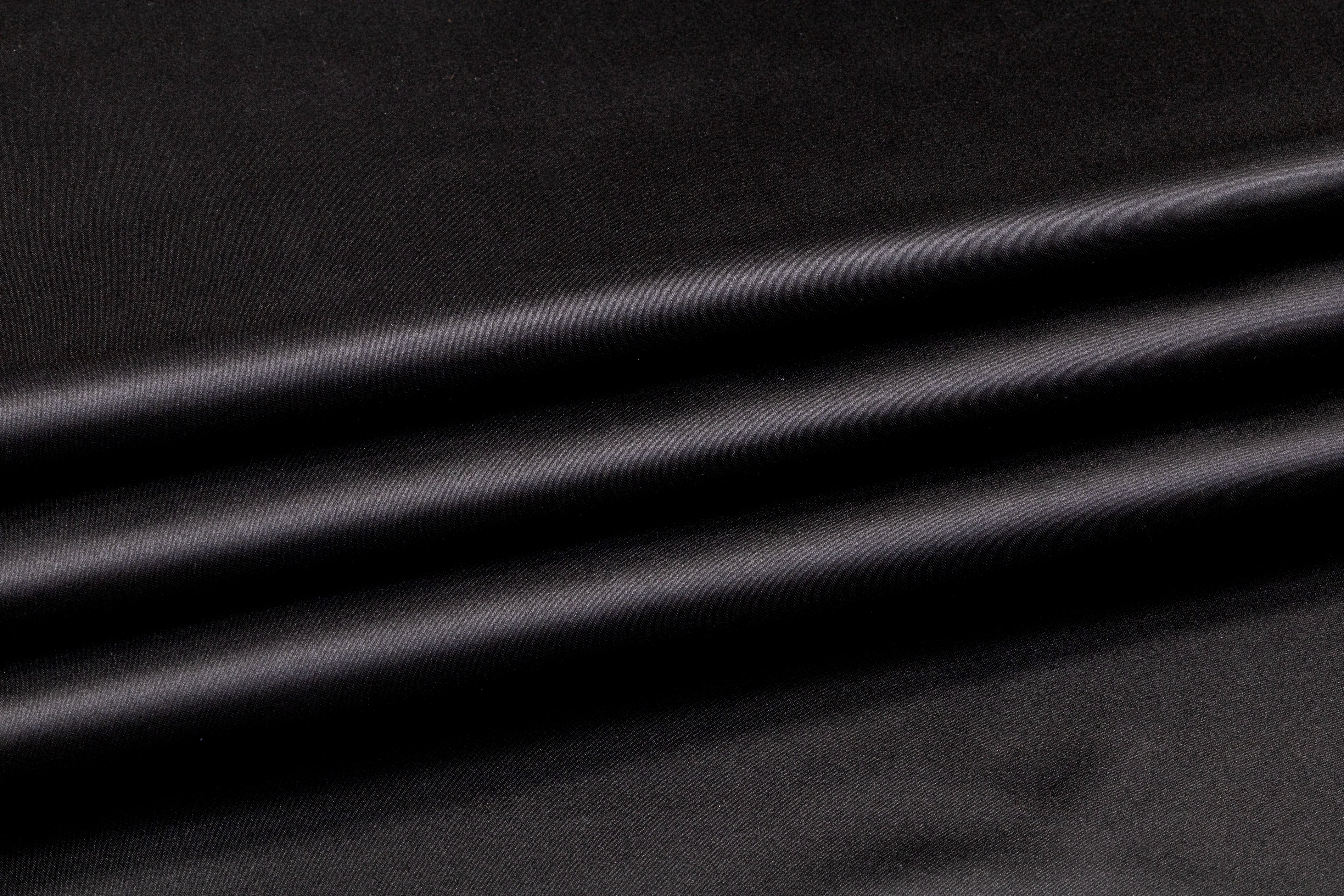 Double Faced Italian Silk Duchess Satin - Black