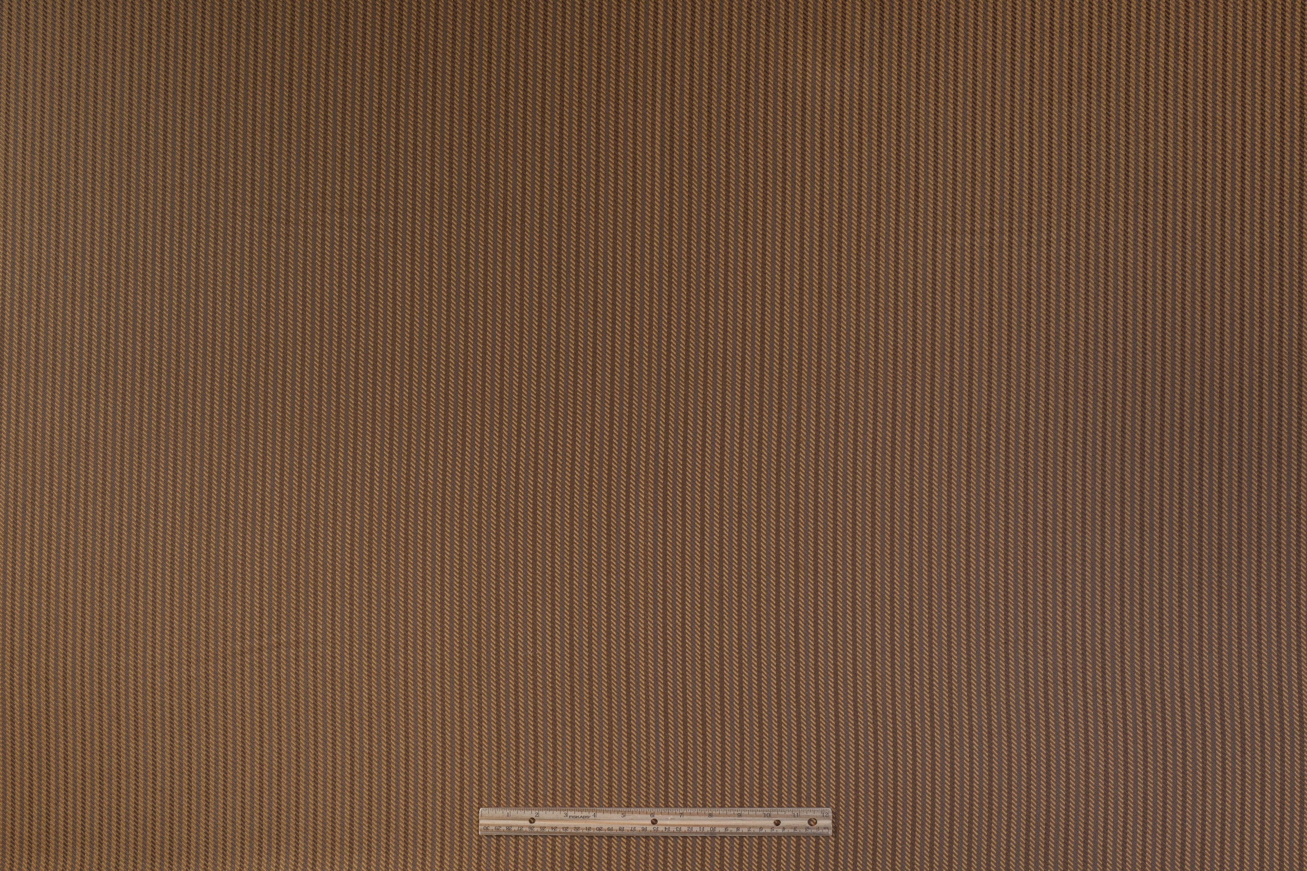 Striped Italian Wool Nylon Blend - Camel Brown / Gray