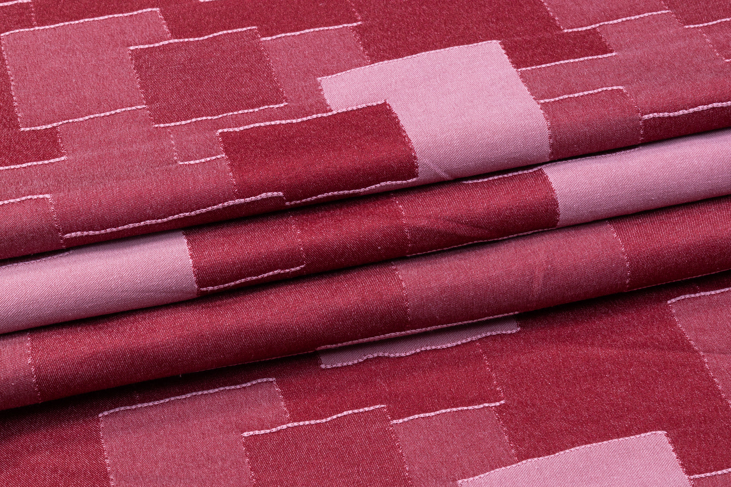 Patch Design Stretch Denim - Red / Pink