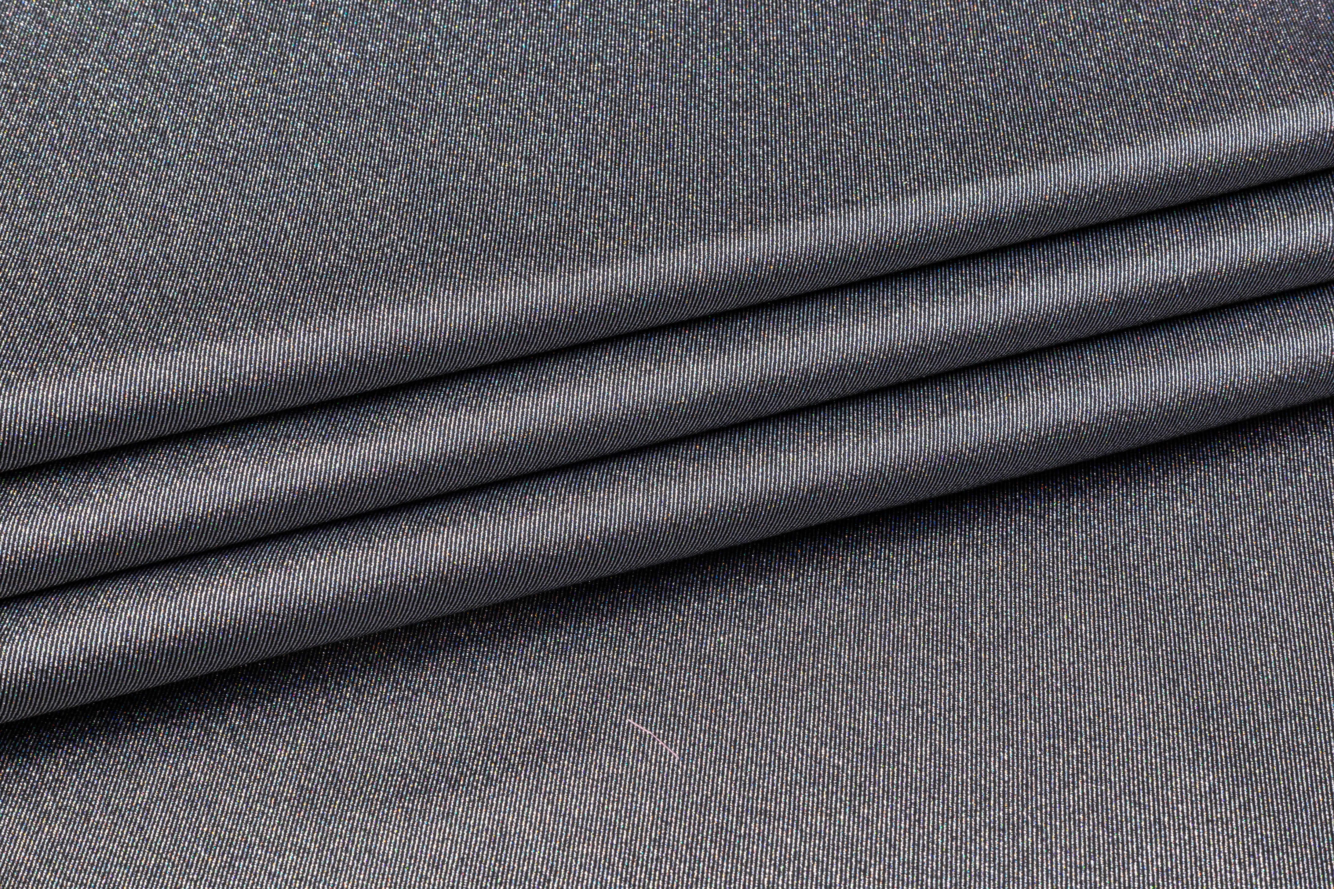 Iridescent Metallic Twill - Silver / Multicolor