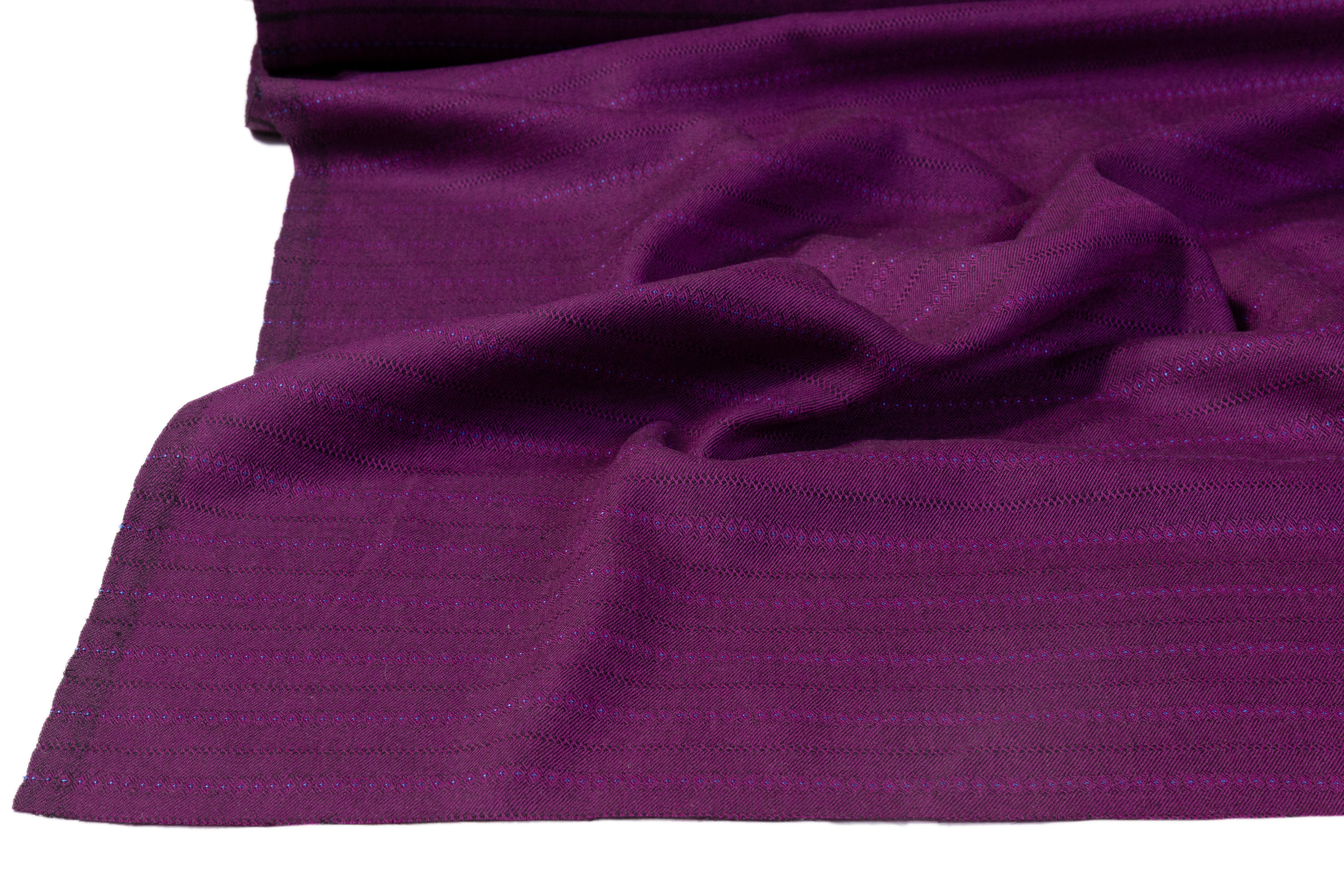Diamond Striped Italian Wool Suiting - Purple / Blue