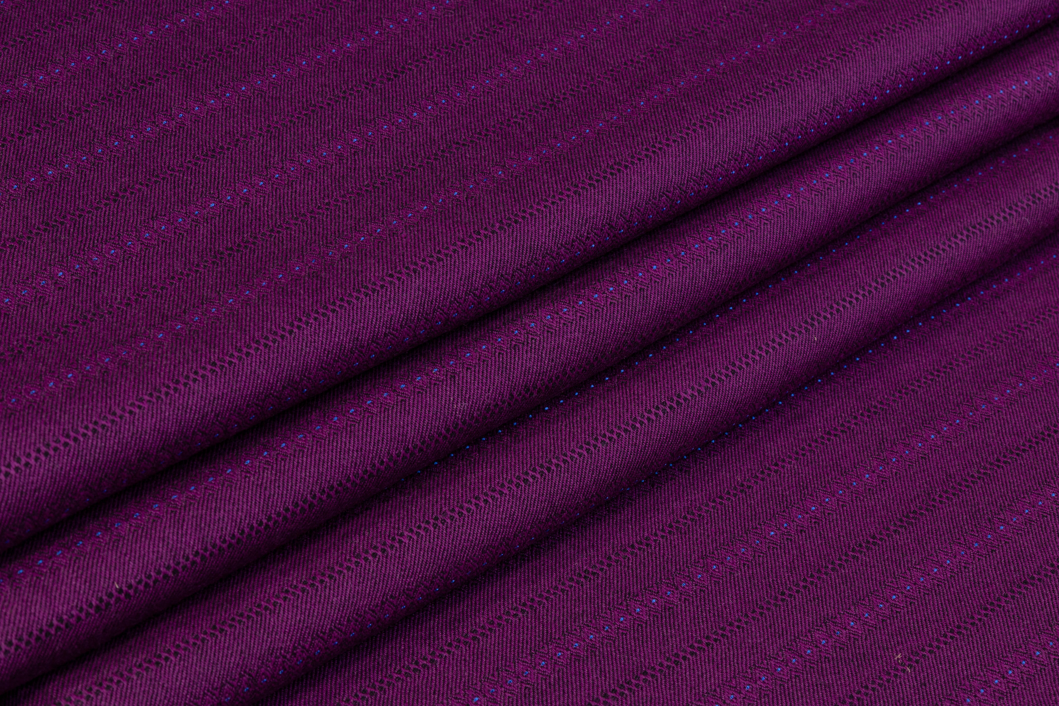 Diamond Striped Italian Wool Suiting - Purple / Blue