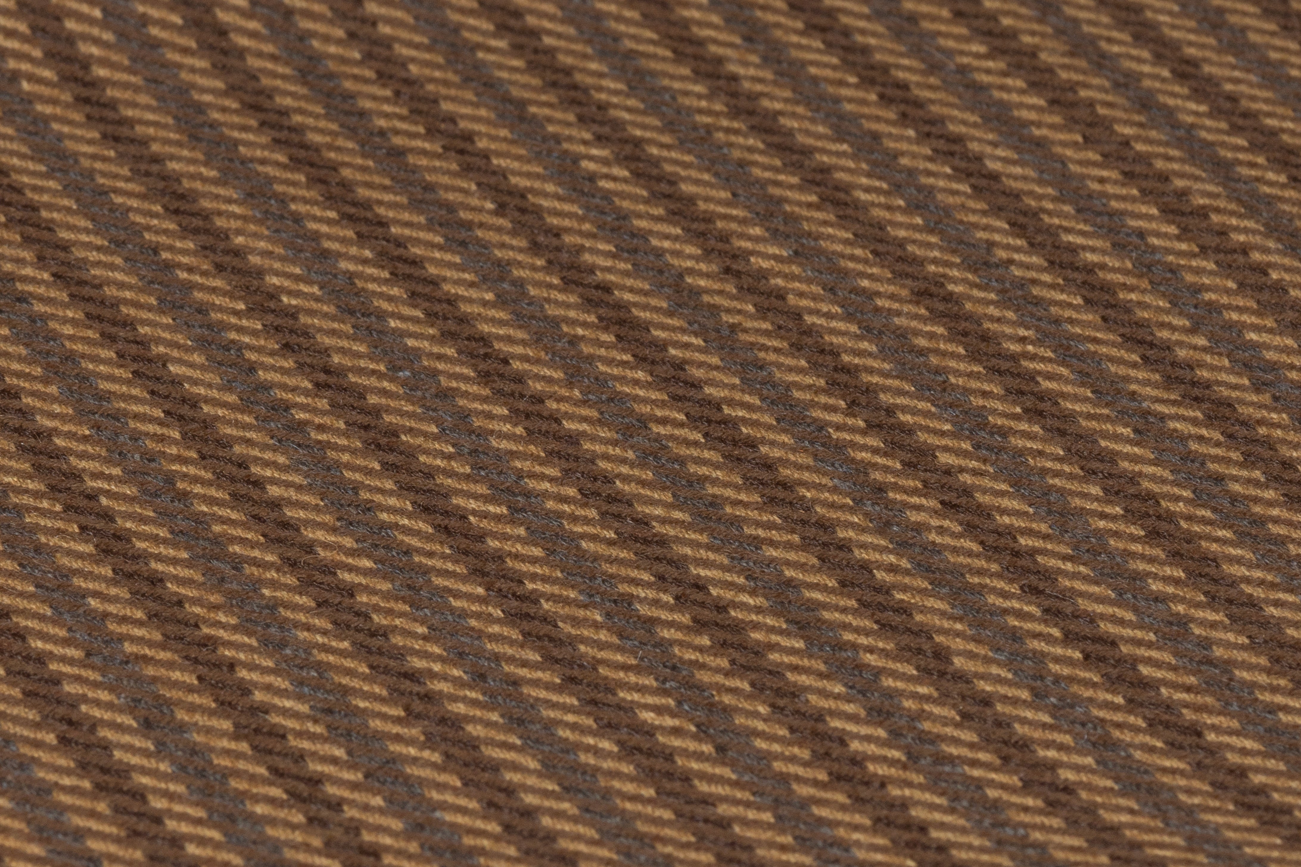 Striped Italian Wool Nylon Blend - Camel Brown / Gray