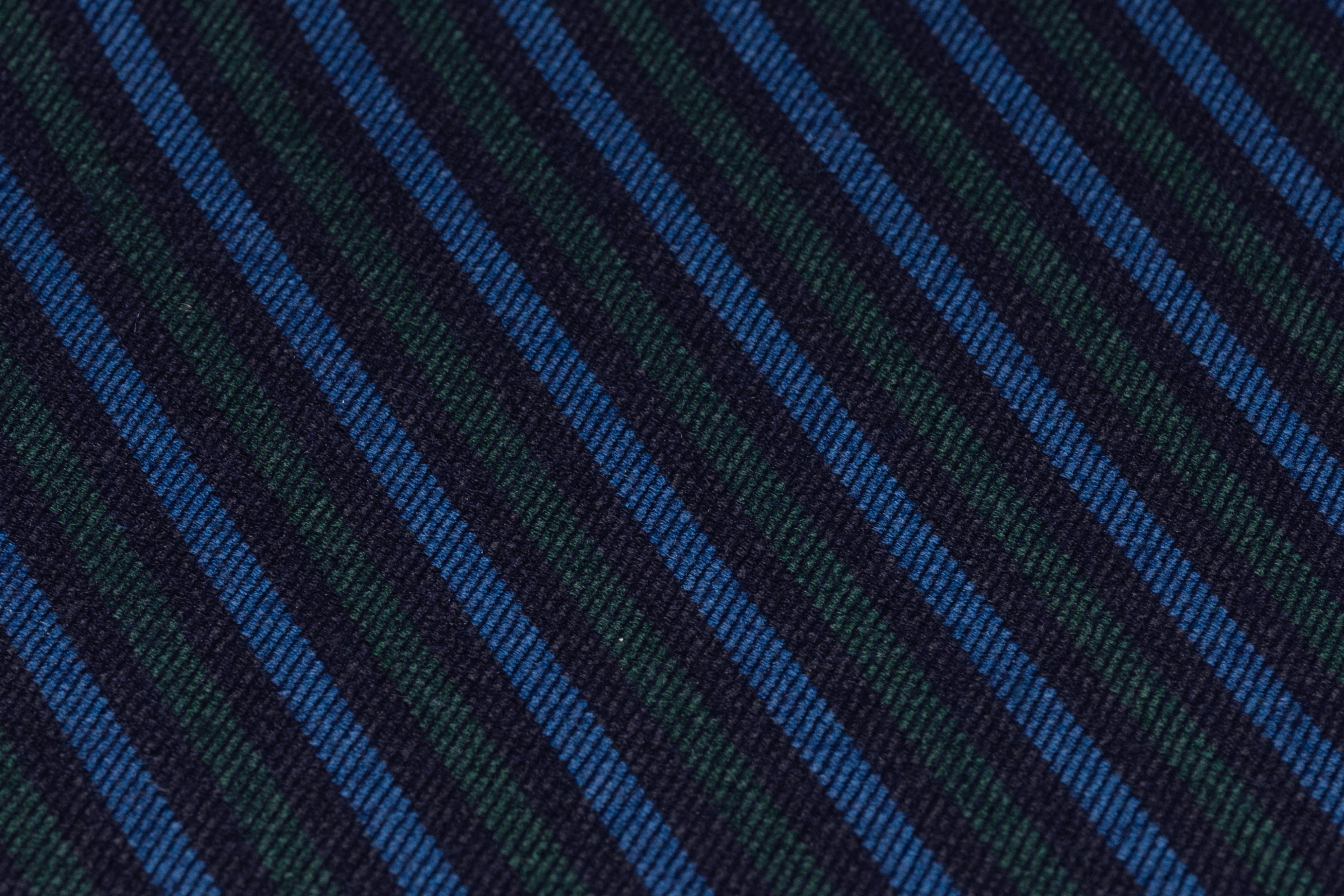 Striped Italian Wool Nylon Blend - Blue / Green