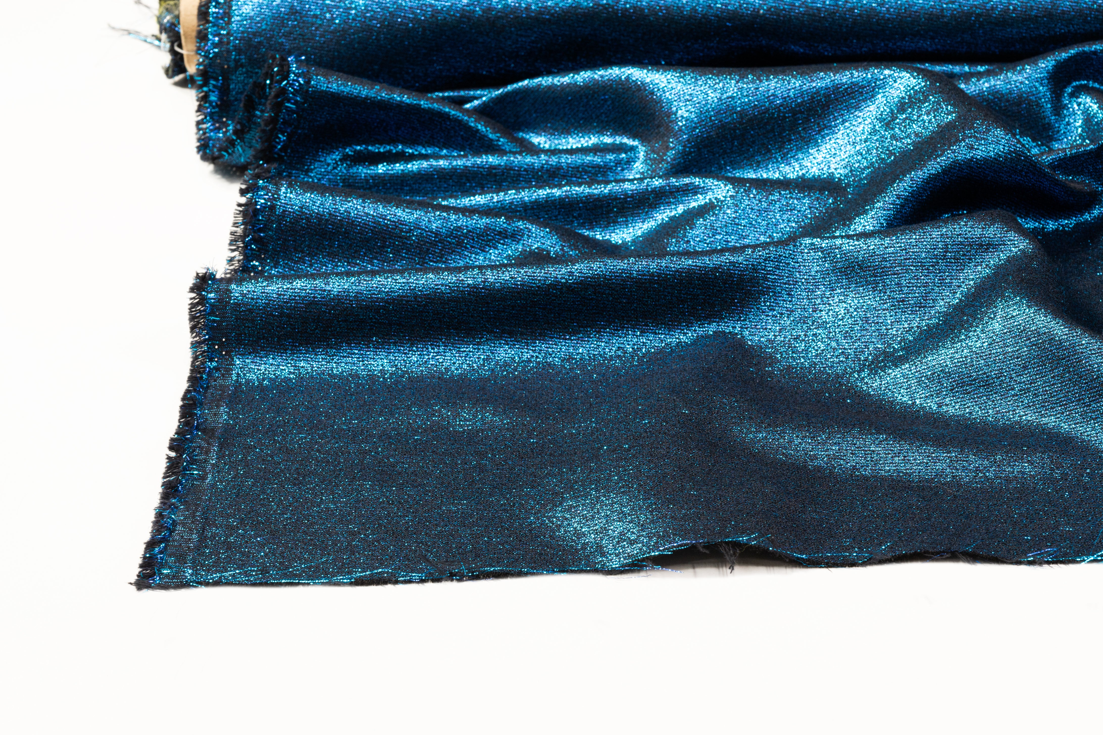 Iridescent Metallic Brocade - Electric Blue