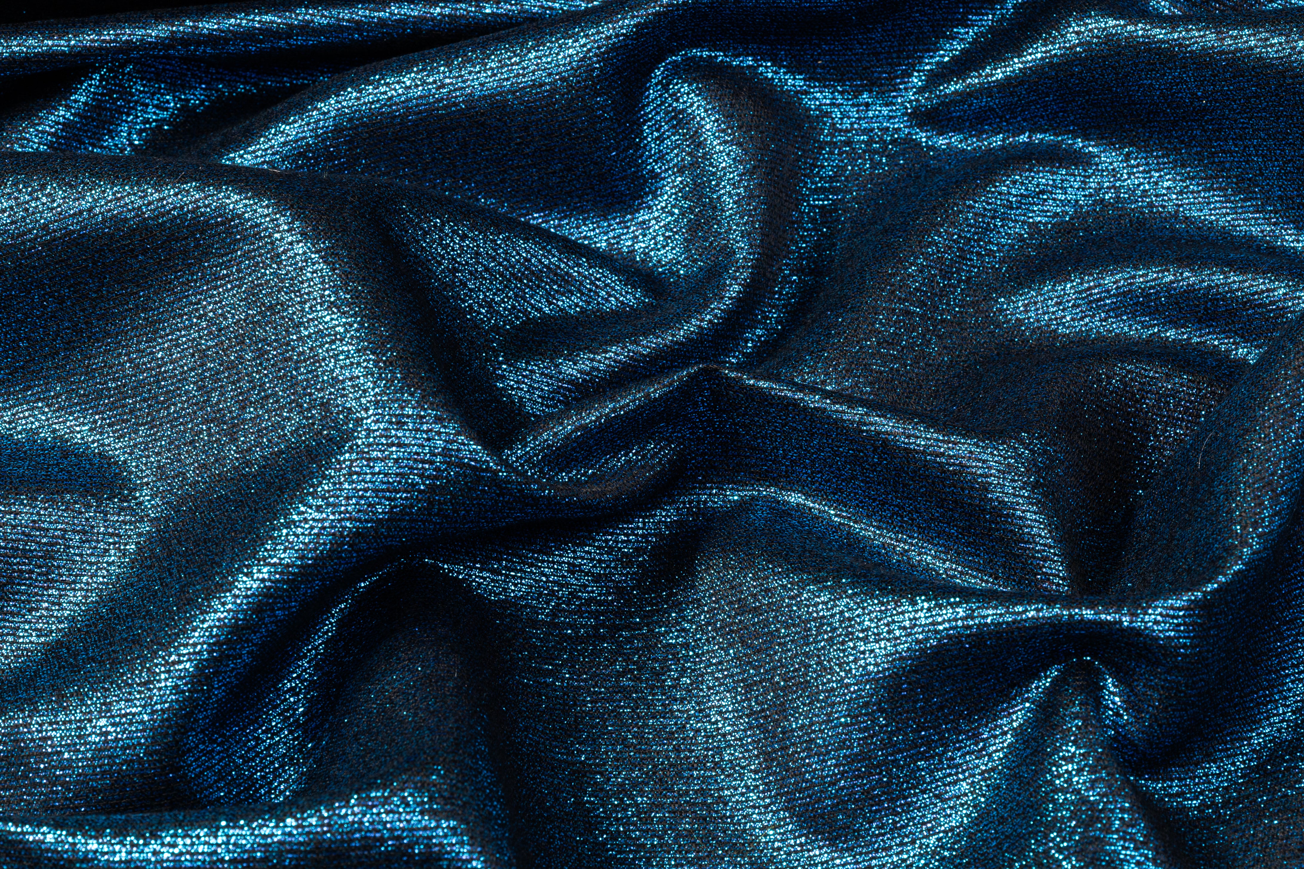 Iridescent Metallic Brocade - Electric Blue