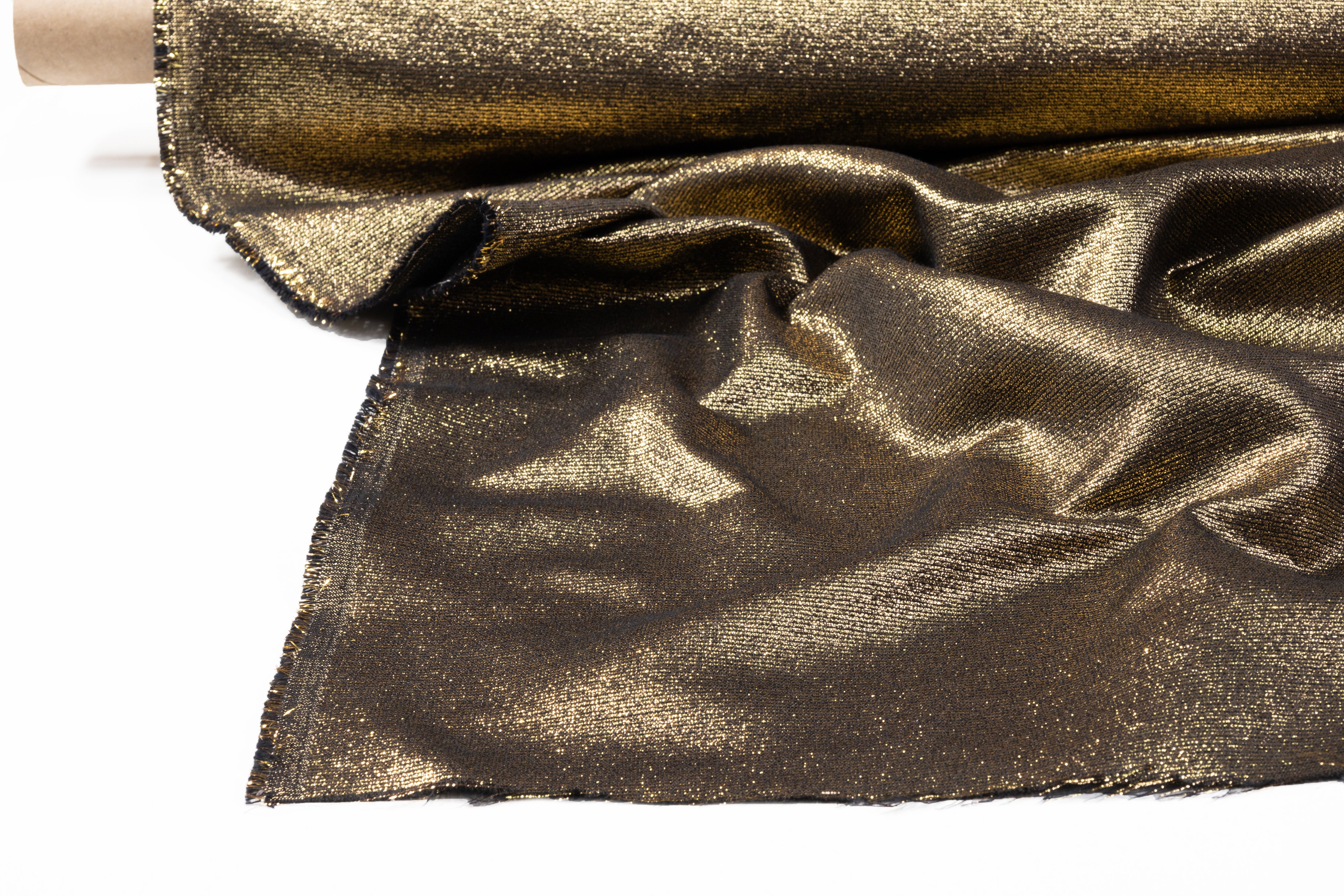 Iridescent Metallic Brocade - Black / Gold