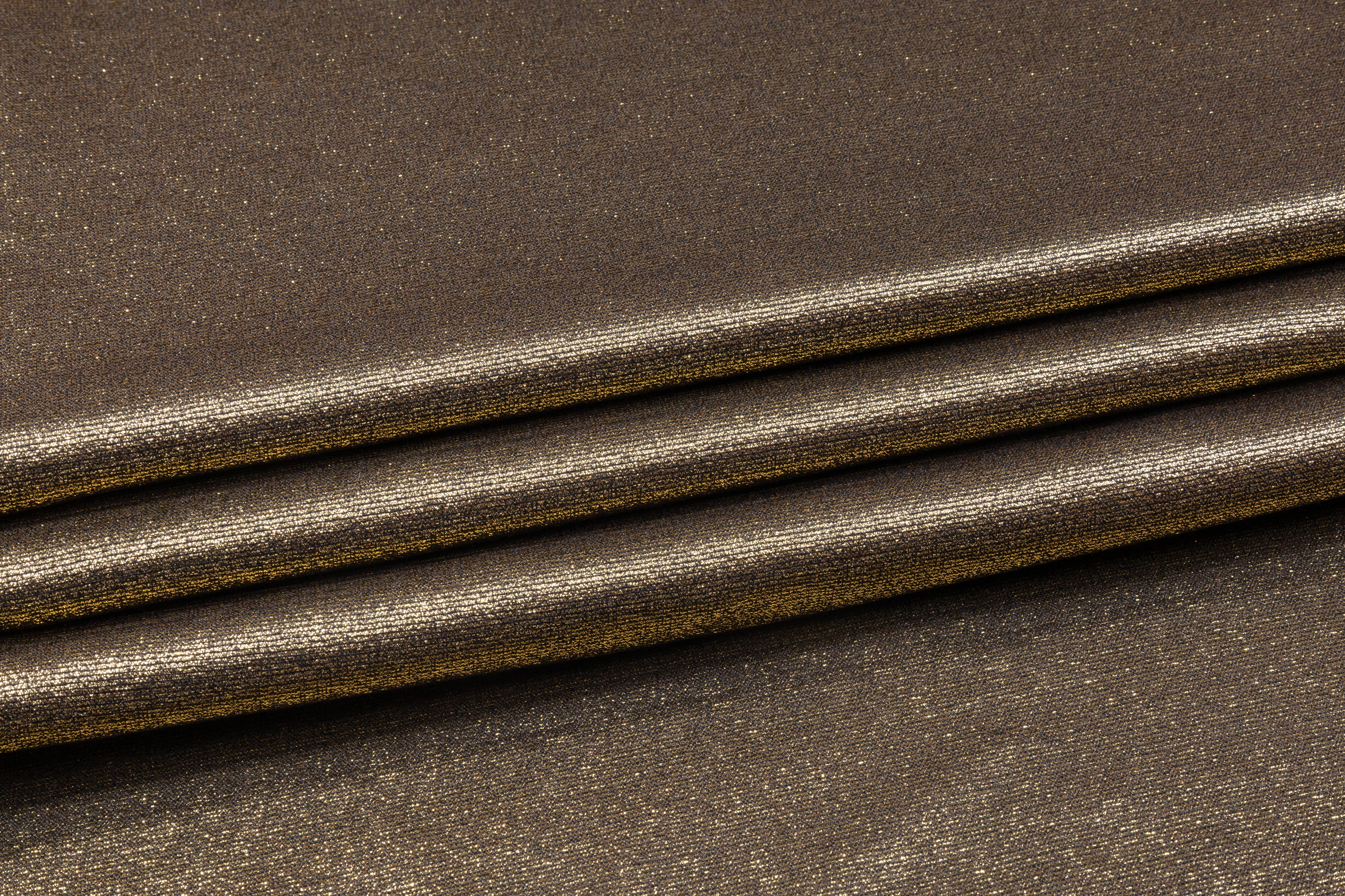 Iridescent Metallic Brocade - Black / Gold