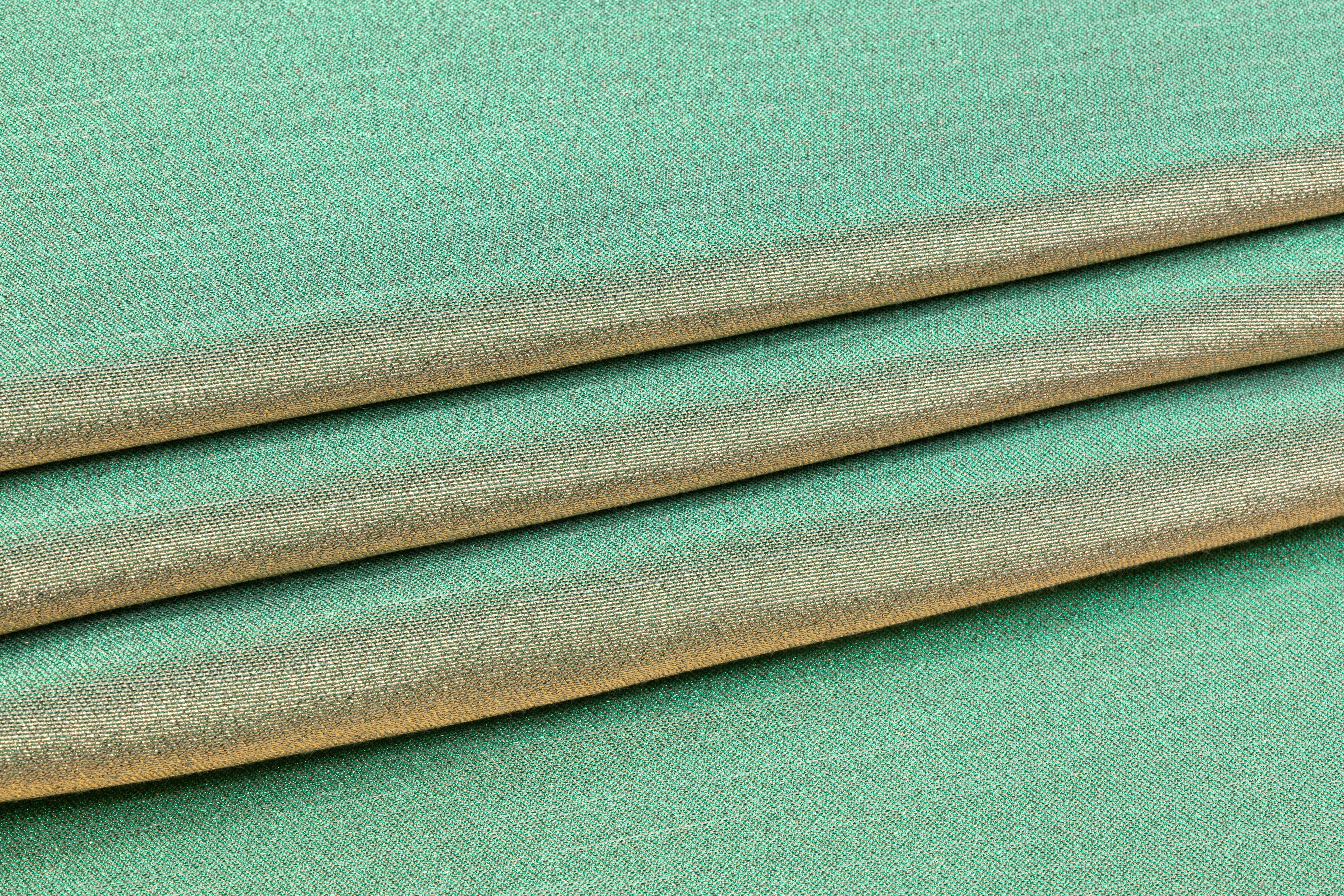 Iridescent Metallic Brocade - Green / Gold